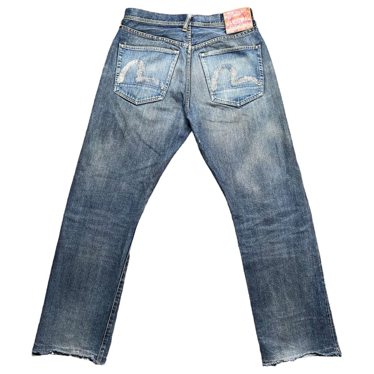 image of Evisu Button Fly Selvedge Denim Jeans in Blue, Men's (Size 30)