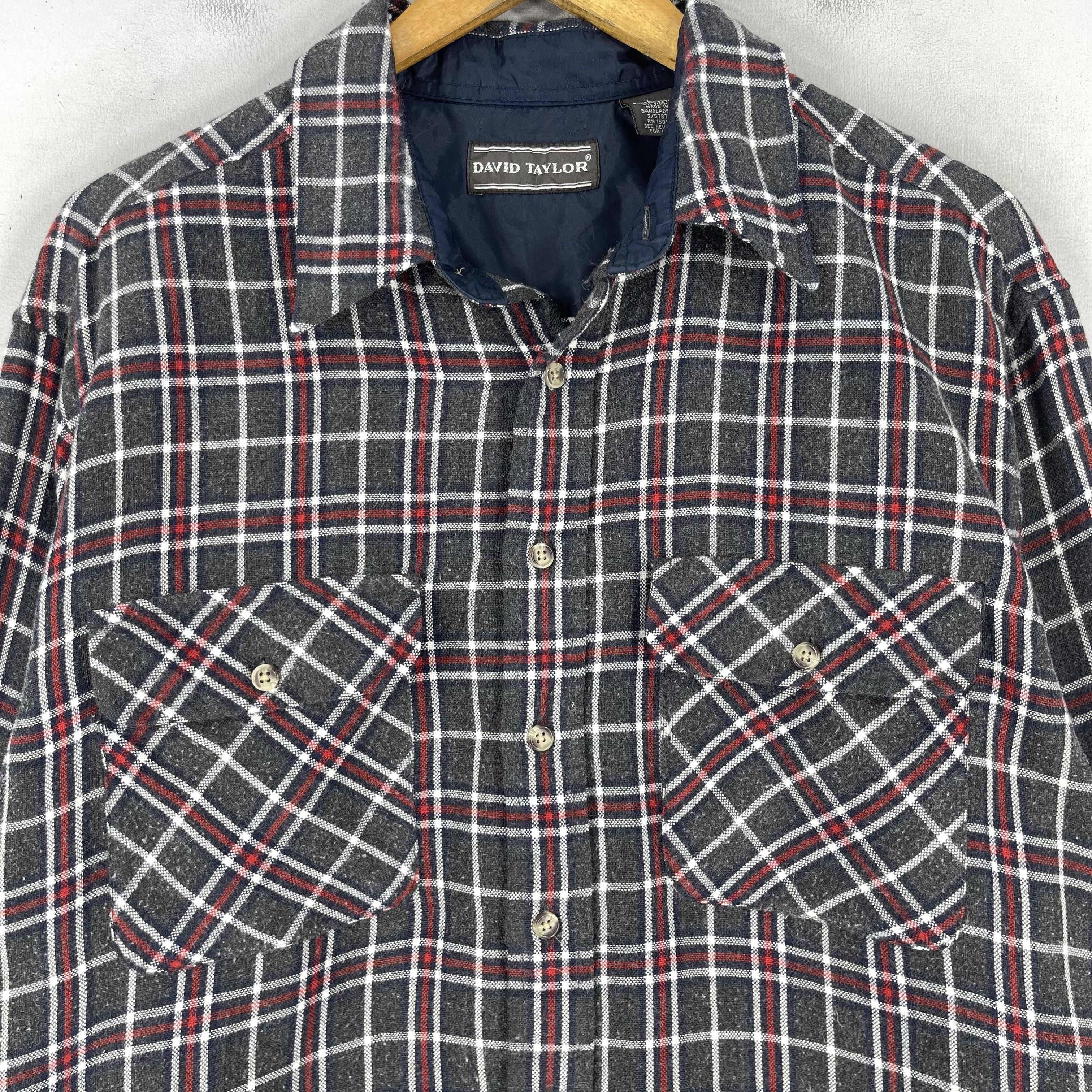 Flannel Vintage Plaid Checkered Tartan Black/Red Flannel Shirt Size US L / EU 52-54 / 3 - 2 Thumbnail