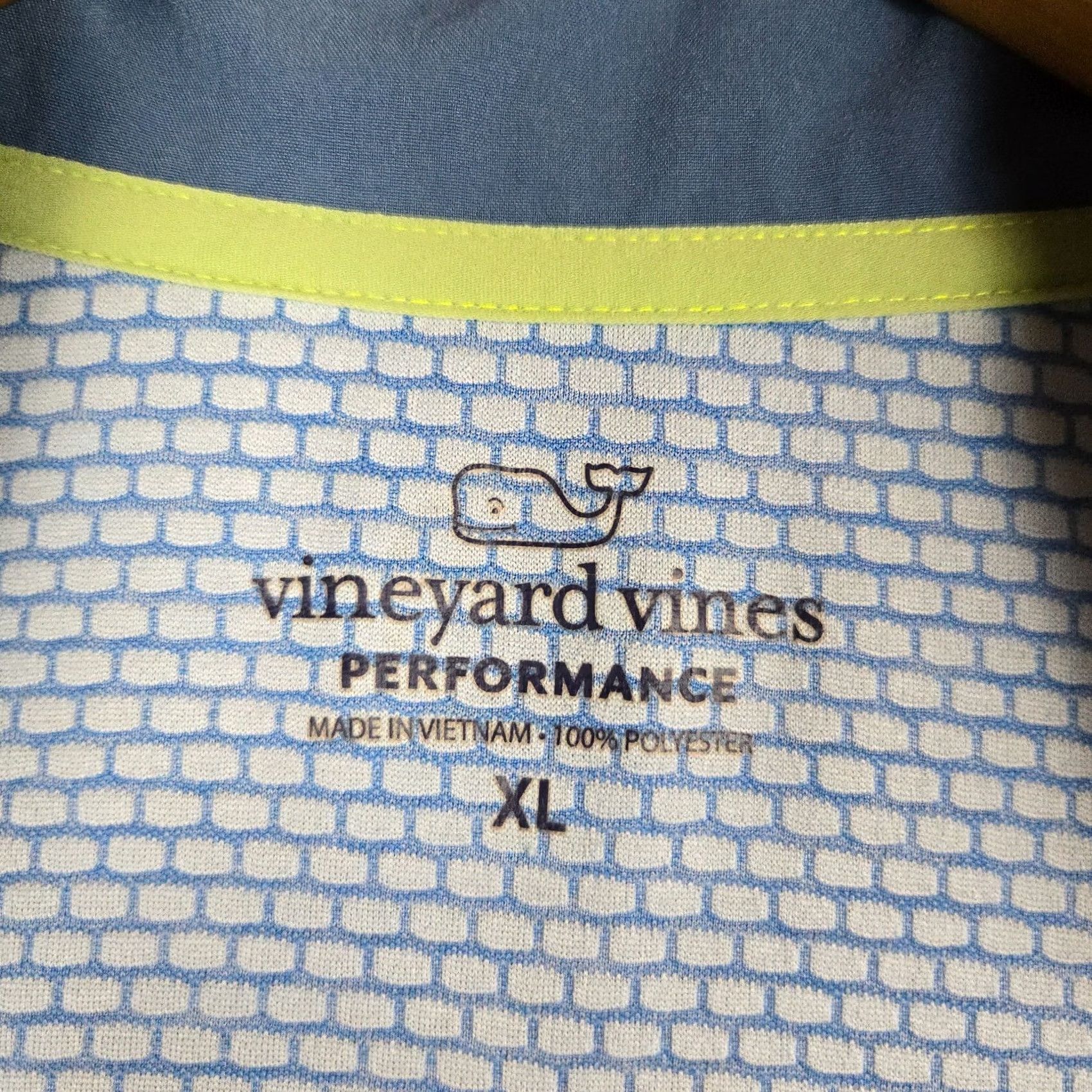 Vineyard Vines Vineyard Vines Mens 1/4 Zip Performance Pullover Microfleece Backed Blue Shirt Size US XL / EU 56 / 4 - 6 Thumbnail