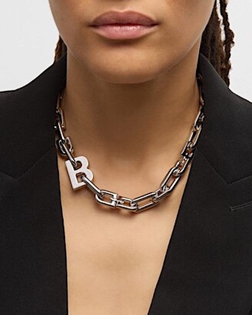 Balenciaga 💥B CHAIN THIN NECKLACE BRASS Size ONE SIZE - 8 Thumbnail
