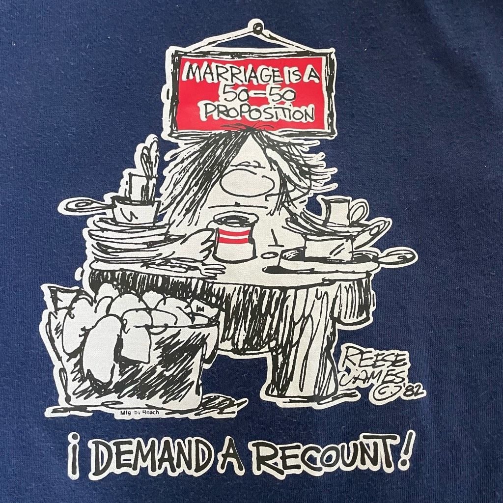 Vintage Vintage Reese James 1982 Cartoon Graphic Single Stitch Tshir Size L / US 10 / IT 46 - 1 Thumbnail