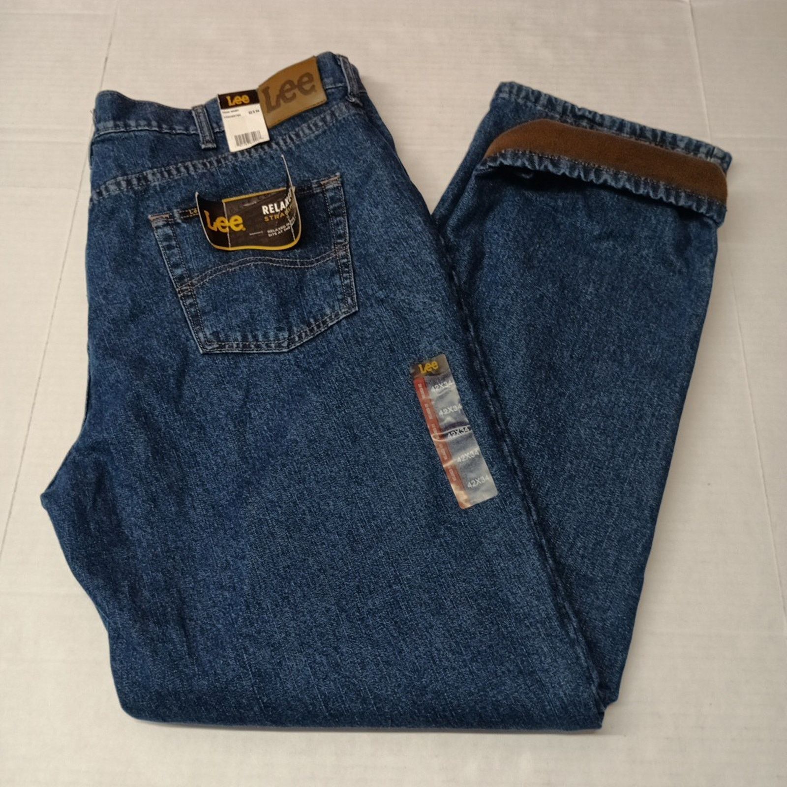 Lee Lee Fleece Lined Jeans Relaxed Straight Mens Size 42x34 Blue Size US 42 / EU 58 - 1 Thumbnail