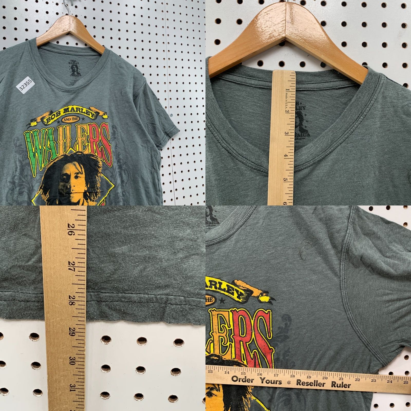 Vintage Bob Marley Rasta Shirt Mens Large Gray Potrait Graphic Jamaica 23x28.5 Vintage T-Shirt" Size US L / EU 52-54 / 3 - 9 Thumbnail