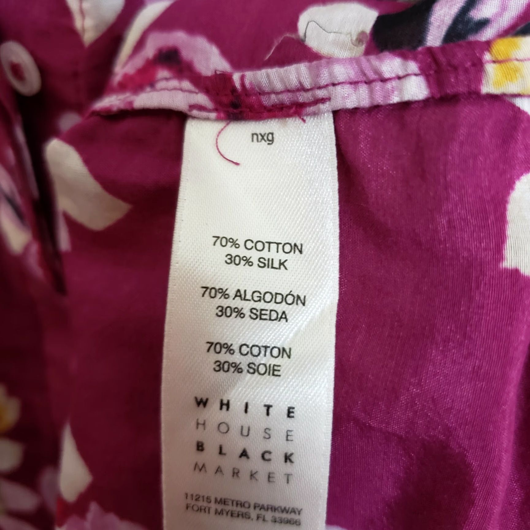 White House Black Market White House Black Market Shirt Sz 8 Purple Floral Semi Sheer Button Front Womens Size M / US 6-8 / IT 42-44 - 6 Thumbnail