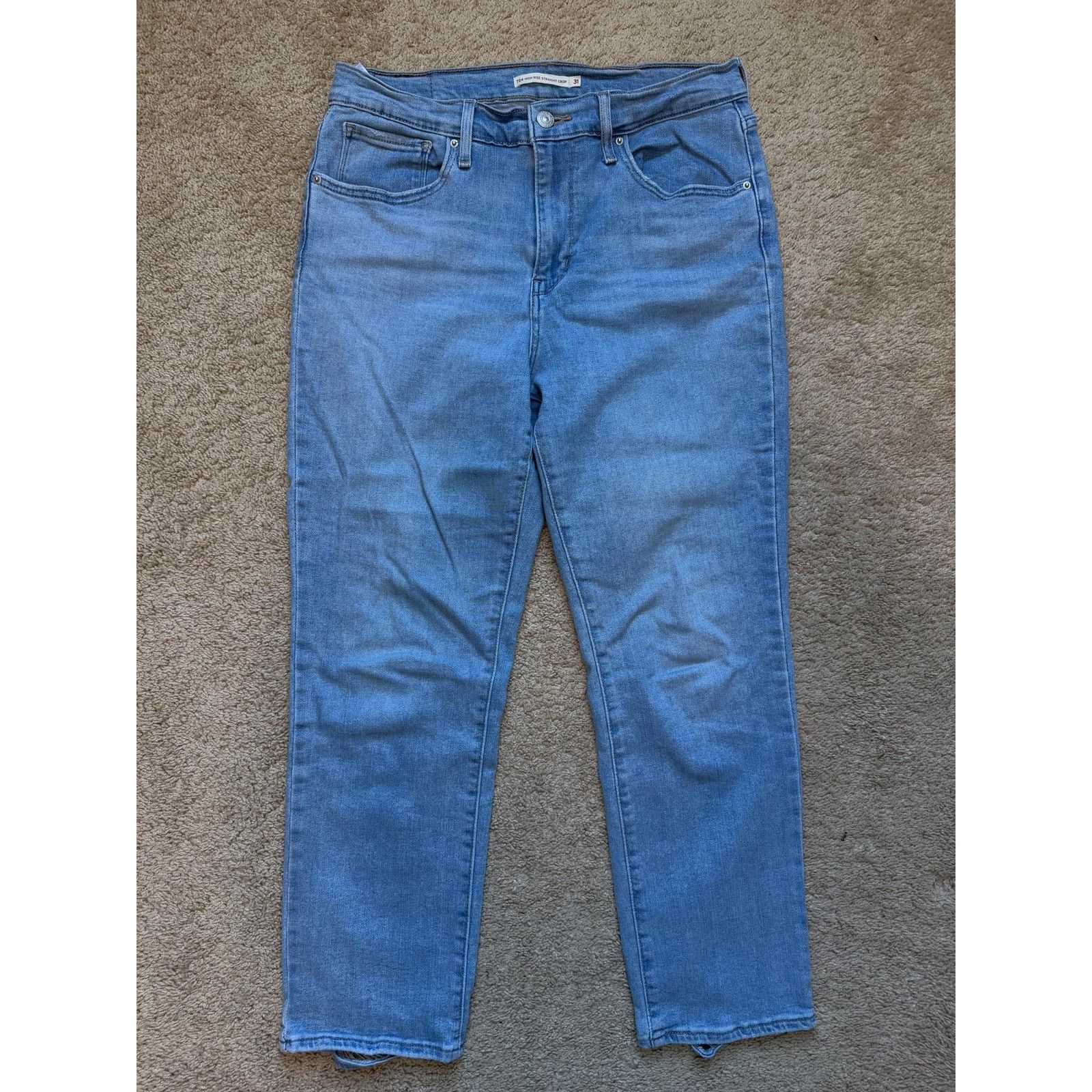 Levi's Levi Strauss Red Tab 724 High Rise Straight Crop Jeans 31x24 Size 31" - 2 Thumbnail