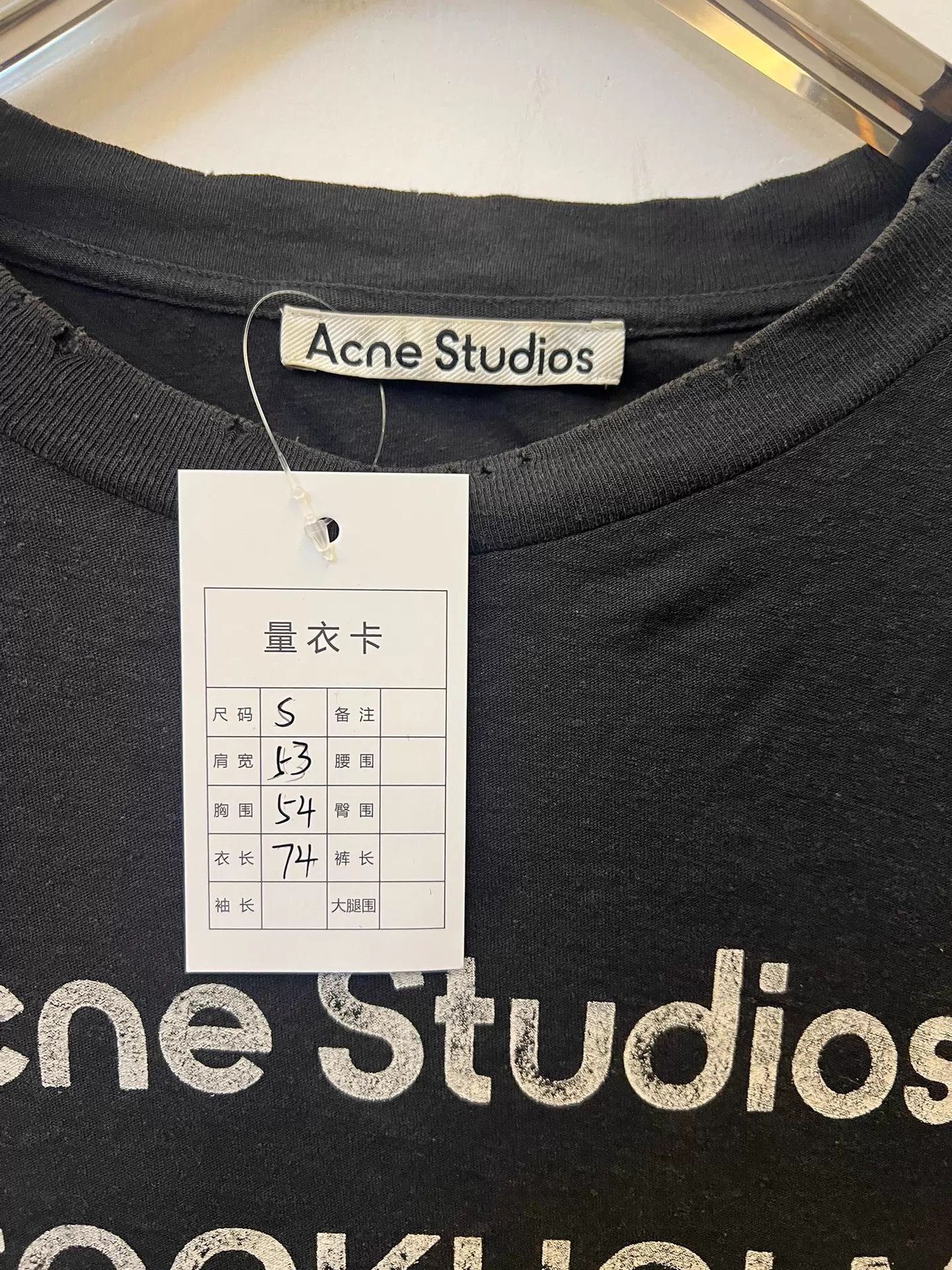 Acne Studios Acne 1996 Unisex Letter Print Faded Black S Tee Size US S / EU 44-46 / 1 - 5 Thumbnail