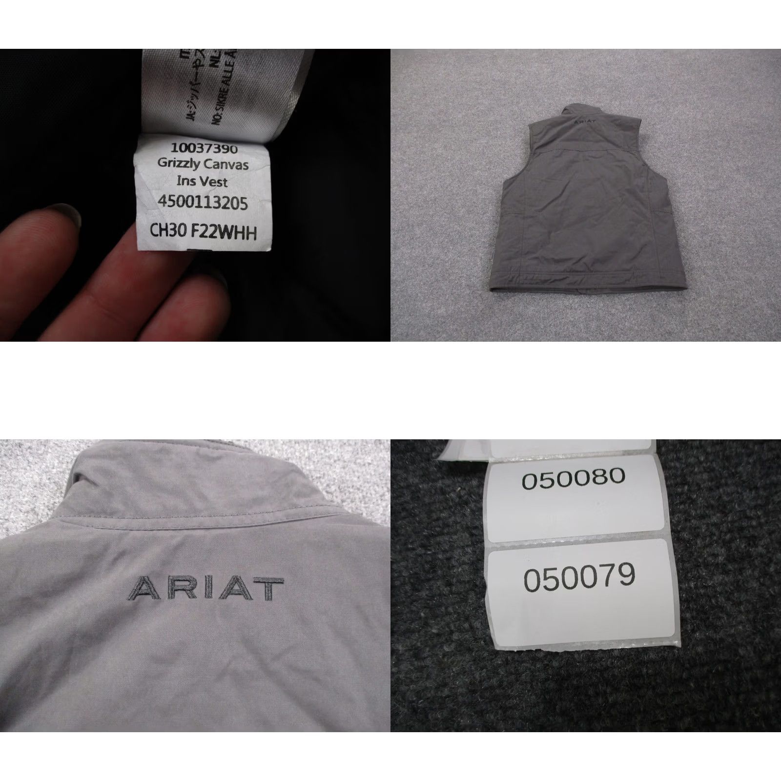Ariat Ariat Vest Jacket Mens S Gray Puffer Quilted Lined Lightweight Windproof Pockets Zip Full Zip Outdoor 90s Theme Size US S / EU 44-46 / 1 - 9 Thumbnail