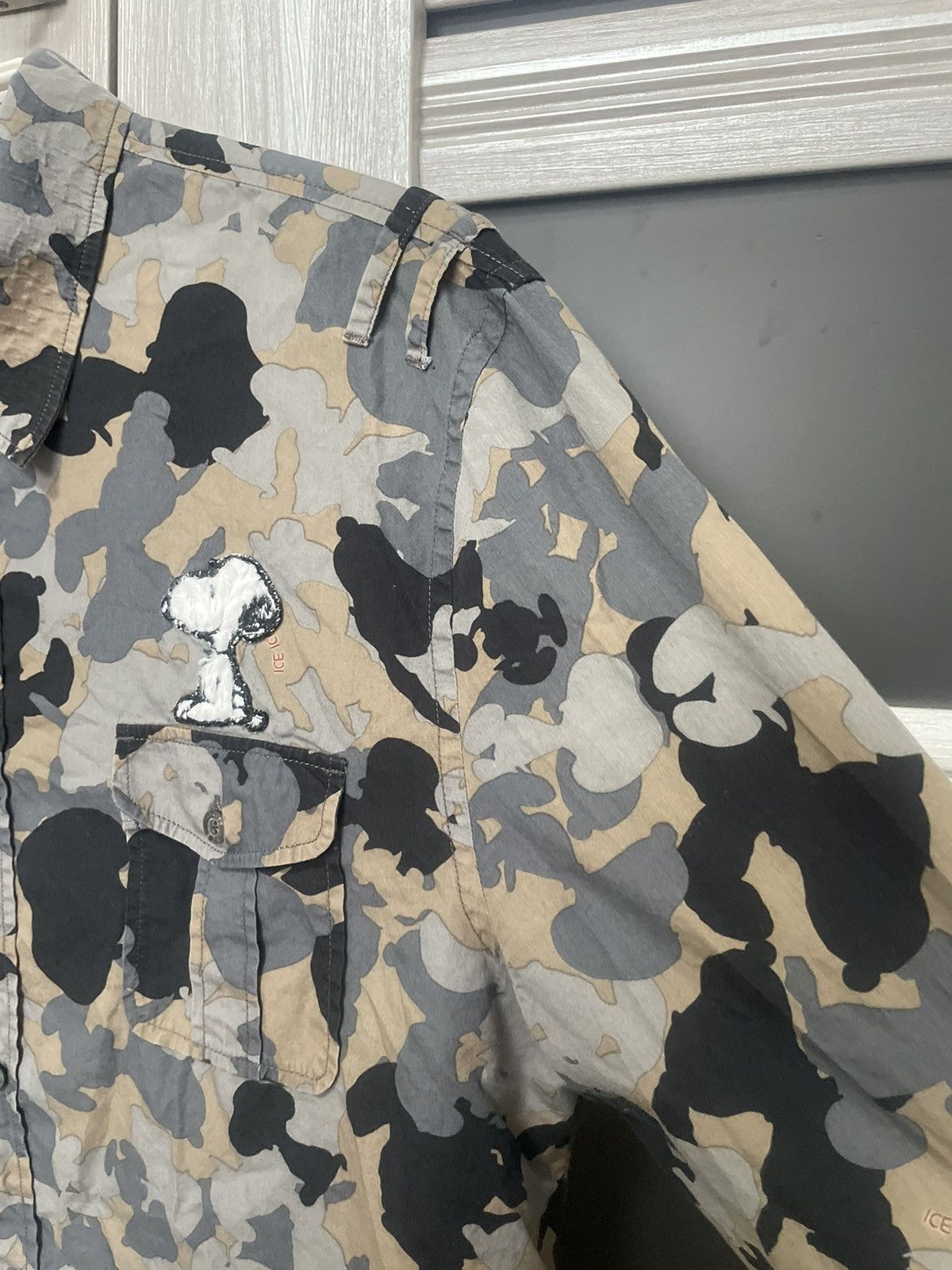 Iceberg × Peanuts Iceberg Snoopy Monogram Shirt Camo Logo Longsleeve Ice Size US XL / EU 56 / 4 - 11 Thumbnail