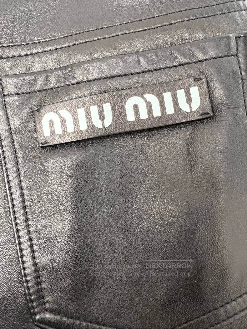 Miu Miu Miu Miu 38 Leather shorts Size 22" - 5 Thumbnail