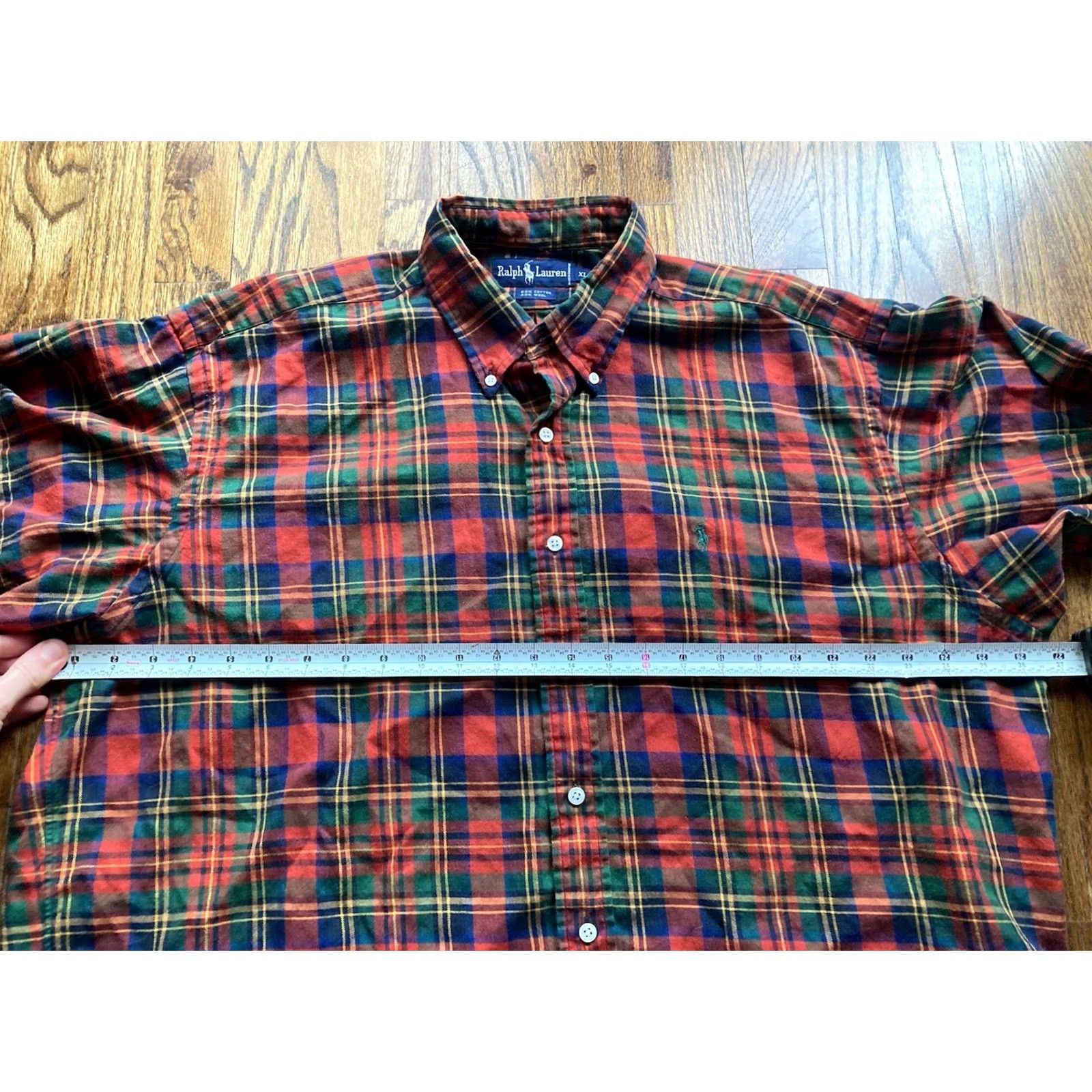 Polo Ralph Lauren VINTAGE Polo Ralph Lauren Mens XL Tartan Plaid Wool Blend Flannel Button Up Shirt Size US XL / EU 56 / 4 - 6 Thumbnail