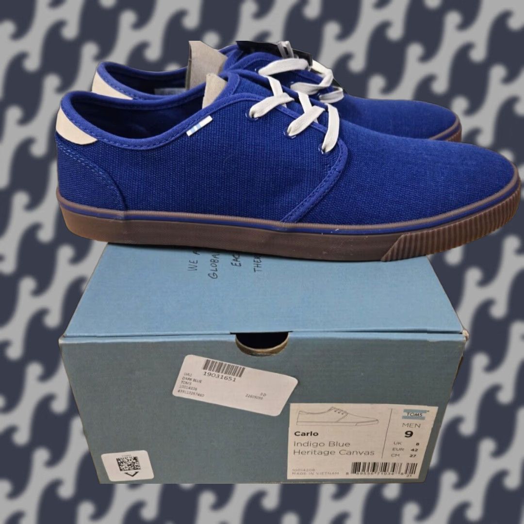 Toms TOMS Men Sneaker Heritage Canvas Carlo Indigo Blue 9 Size US 9 / EU 42 - 1 Thumbnail