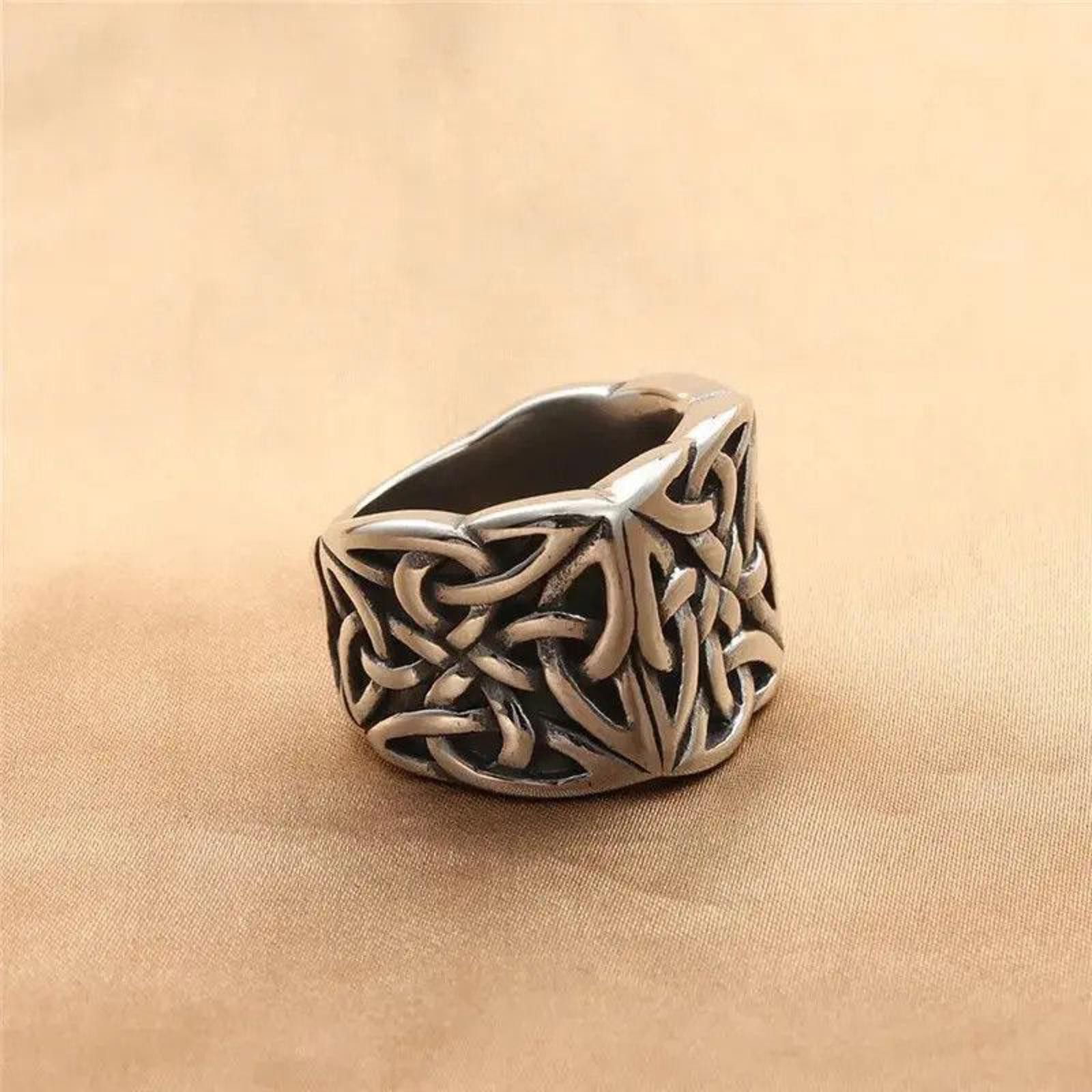 Jewelry Stainless Steel Classic Celtic Totem Square Ring Size ONE SIZE - 2 Thumbnail