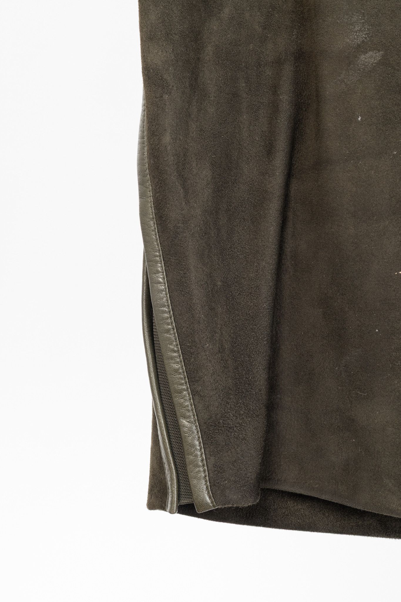 Tom Ford Tom Ford Green Suede Leather-Trim Pencil Skirt Size 28" / US 6 / IT 42 - 6 Thumbnail