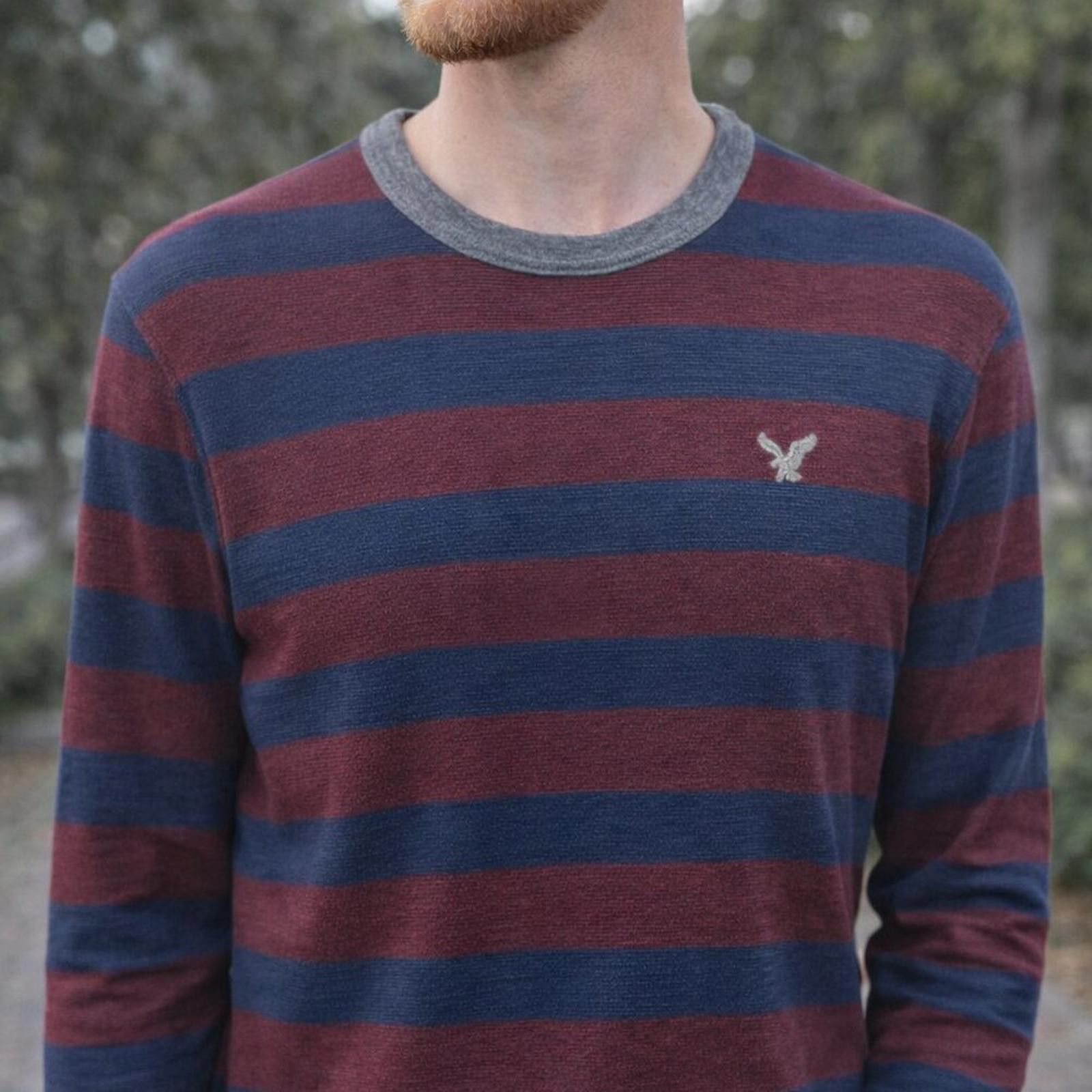 American Eagle Outfitters American Eagle Heritage Thermal Knit XS Navy Stripes Size US XS / EU 42 / 0 - 1 Thumbnail