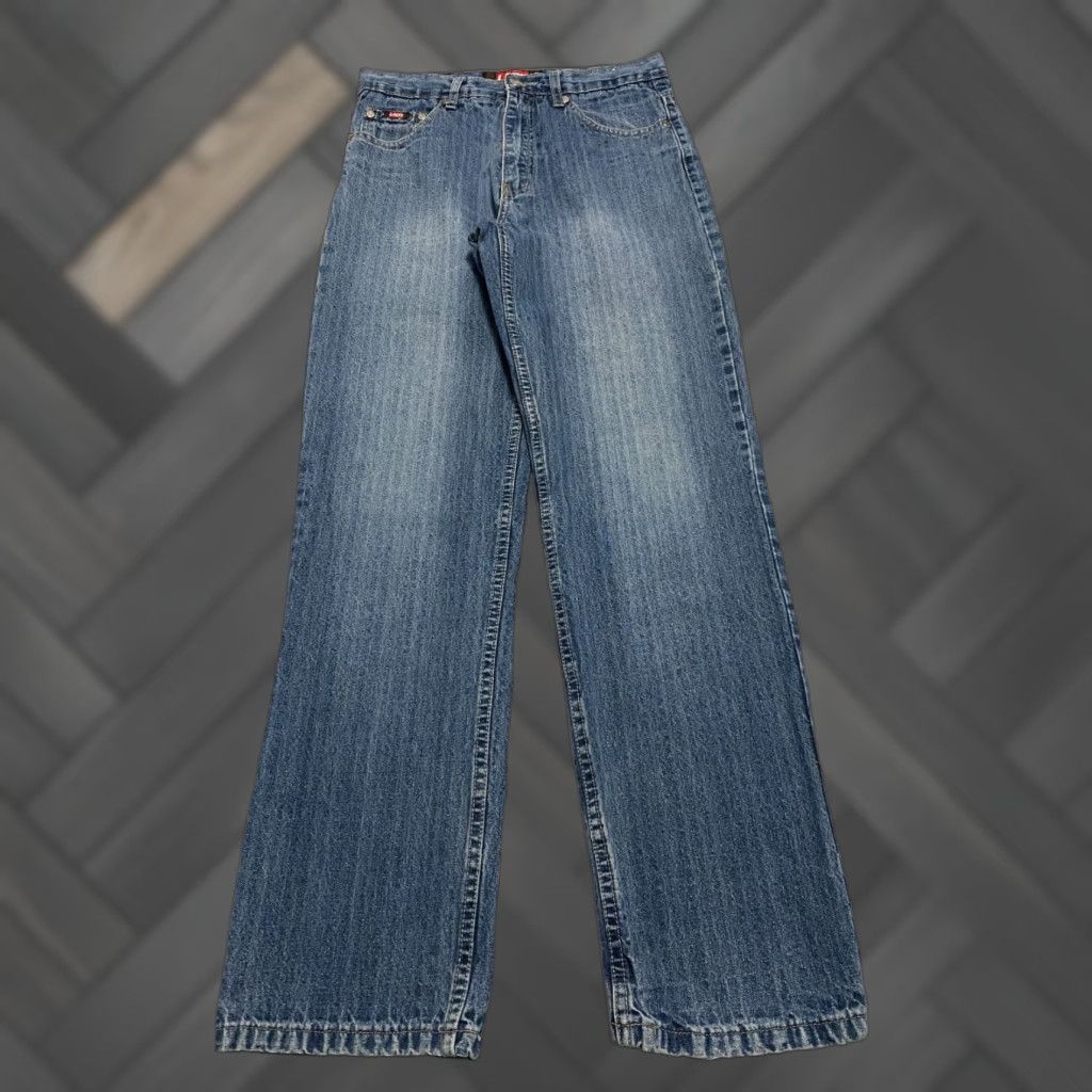 Vintage LADA Jeans Straight 30x31 Blue Distressed Mens Jeans 30 Regular Blue Denim 5-Pocket Style Straight Mens Size US 30 / EU 46 - 1 Thumbnail