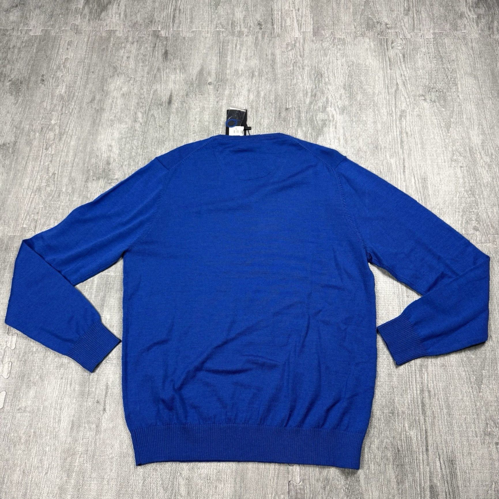 Avenue AVENUE FOCH Merino Wool Pullover Sweater V-Neck Blue Large Mens Classic Preppy Size US L / EU 52-54 / 3 - 6 Thumbnail