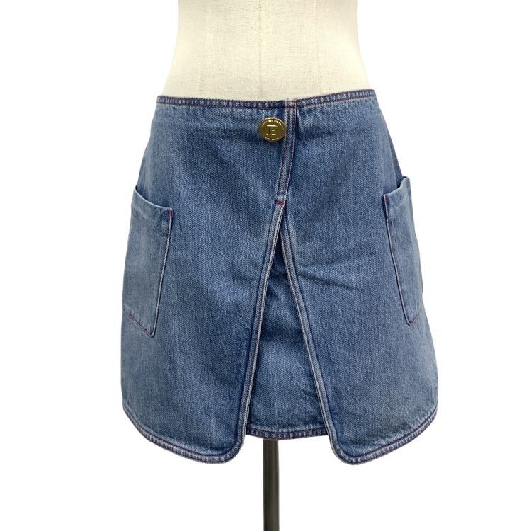 Balmain Balmain Blue Denim Mini Skirt Size 38 Size 27" / US 4 / IT 40 - 1 Thumbnail