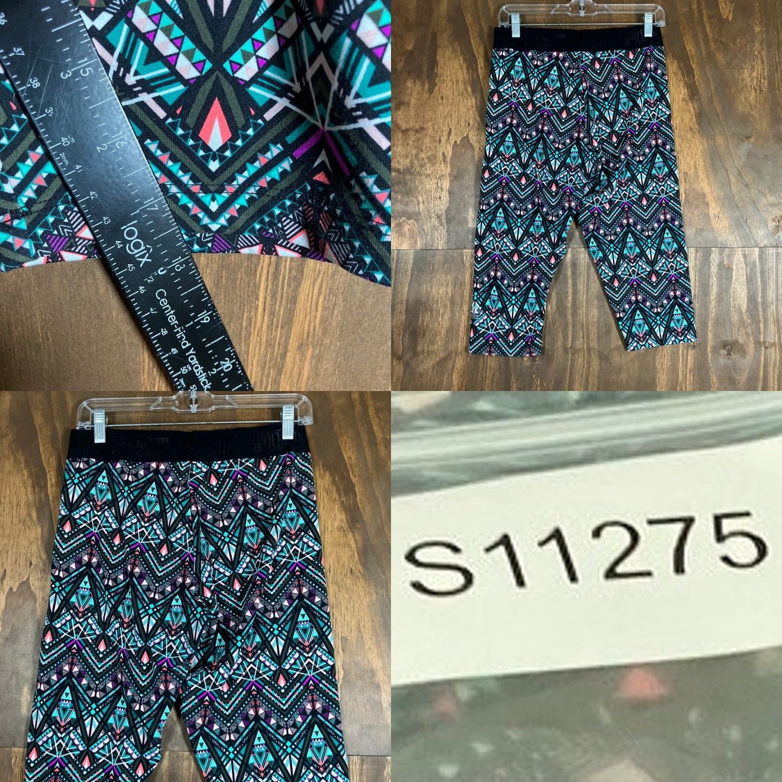Vintage VINTAGE PINK Victoria's Secret Womens Leggings Black Geometric Ultimate Large Waist 28 In Capri Athletic Yoga Casual Lounge Mens? Size 28" / US 6 / IT 42 - 8 Thumbnail
