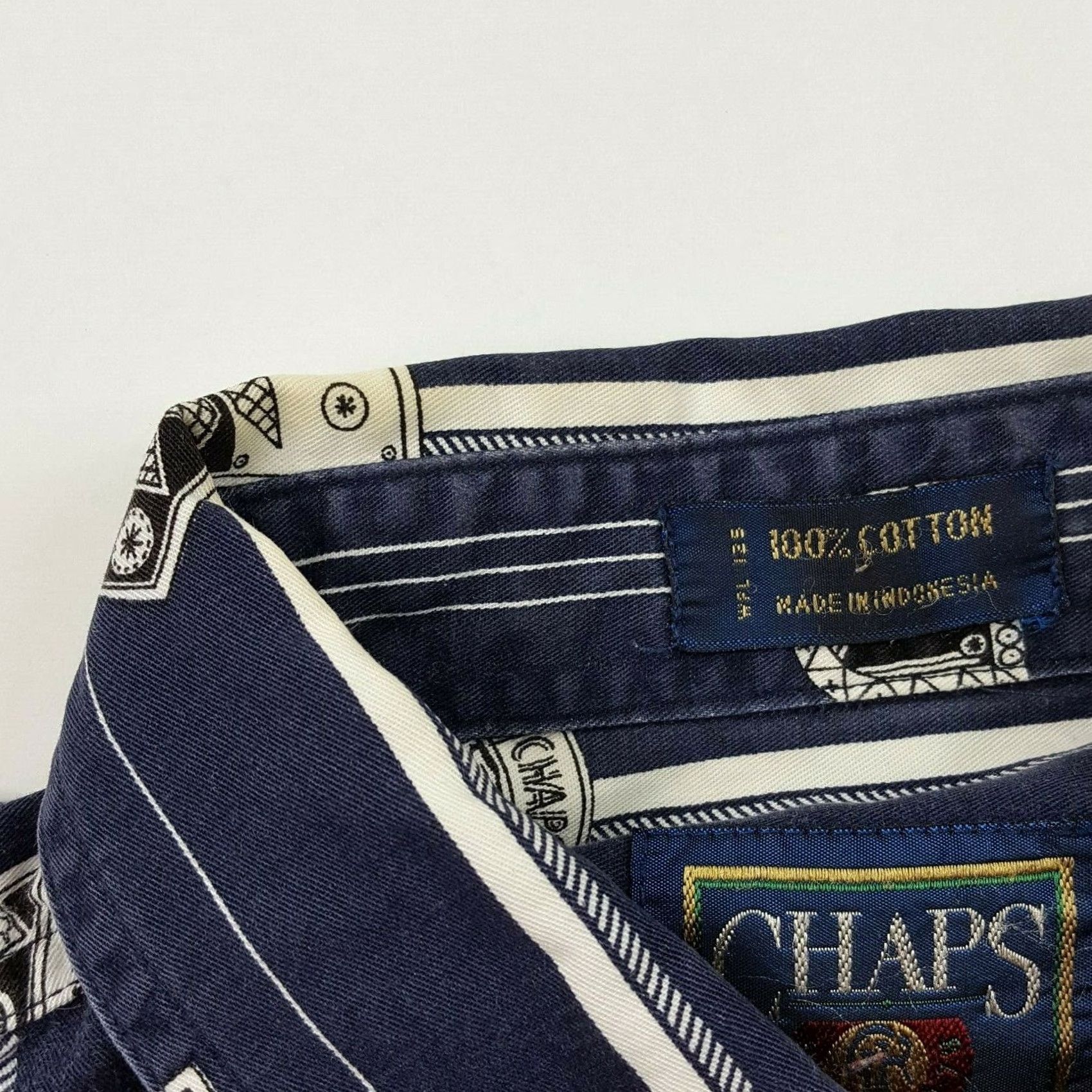 Ralph Lauren VTG Ralph Lauren Chaps Ski Racing Button-Up Shirt Men M Multicolor Striped 90s Retro Outdoor Winter Golf Sports Casual Workwear Mens Size US M / EU 48-50 / 2 - 6 Thumbnail