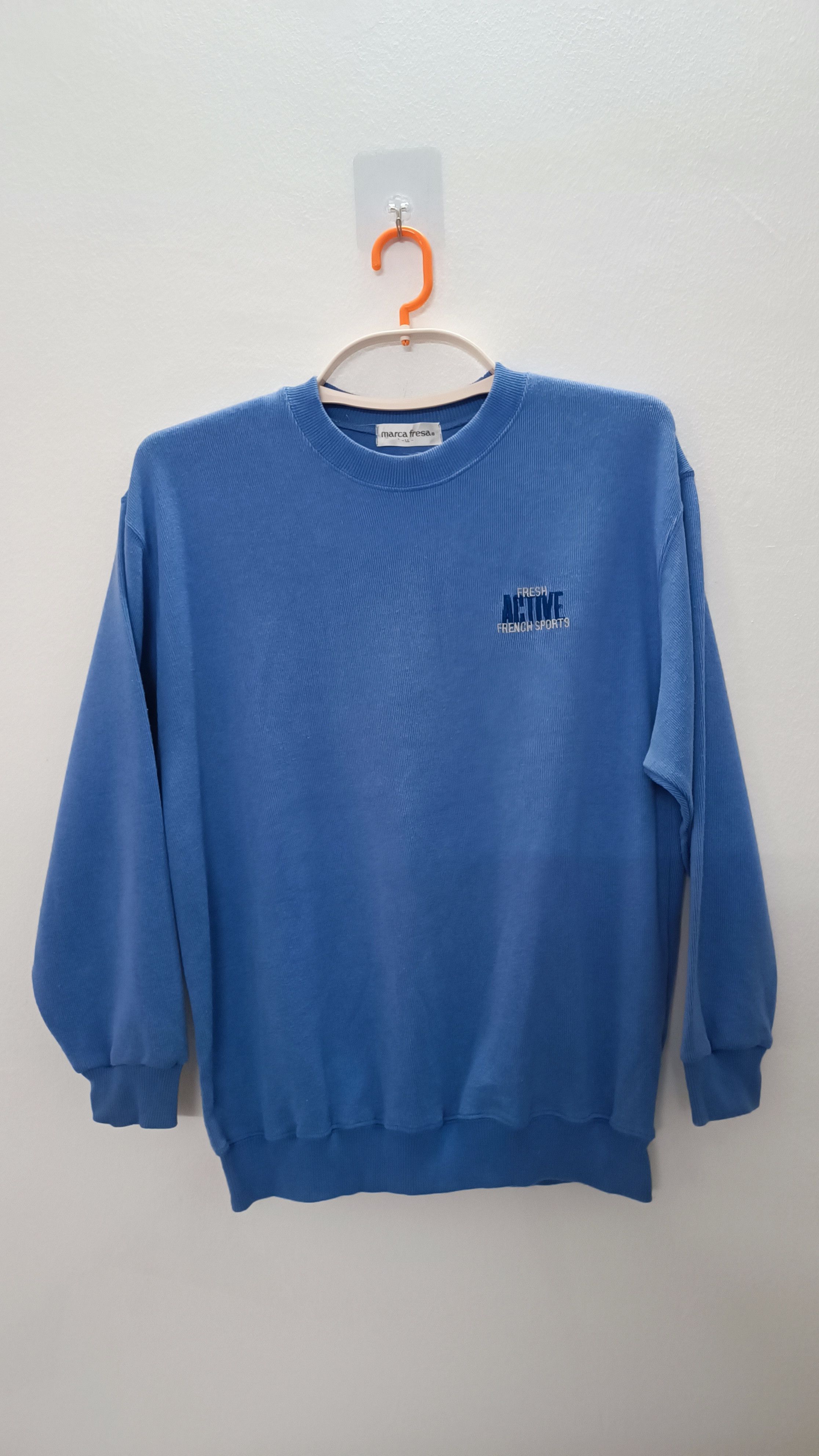 Designer × French Connection × Vintage Marca Fresa Blue Vintage Look Sweatshirts Size US L / EU 52-54 / 3 - 1 Thumbnail