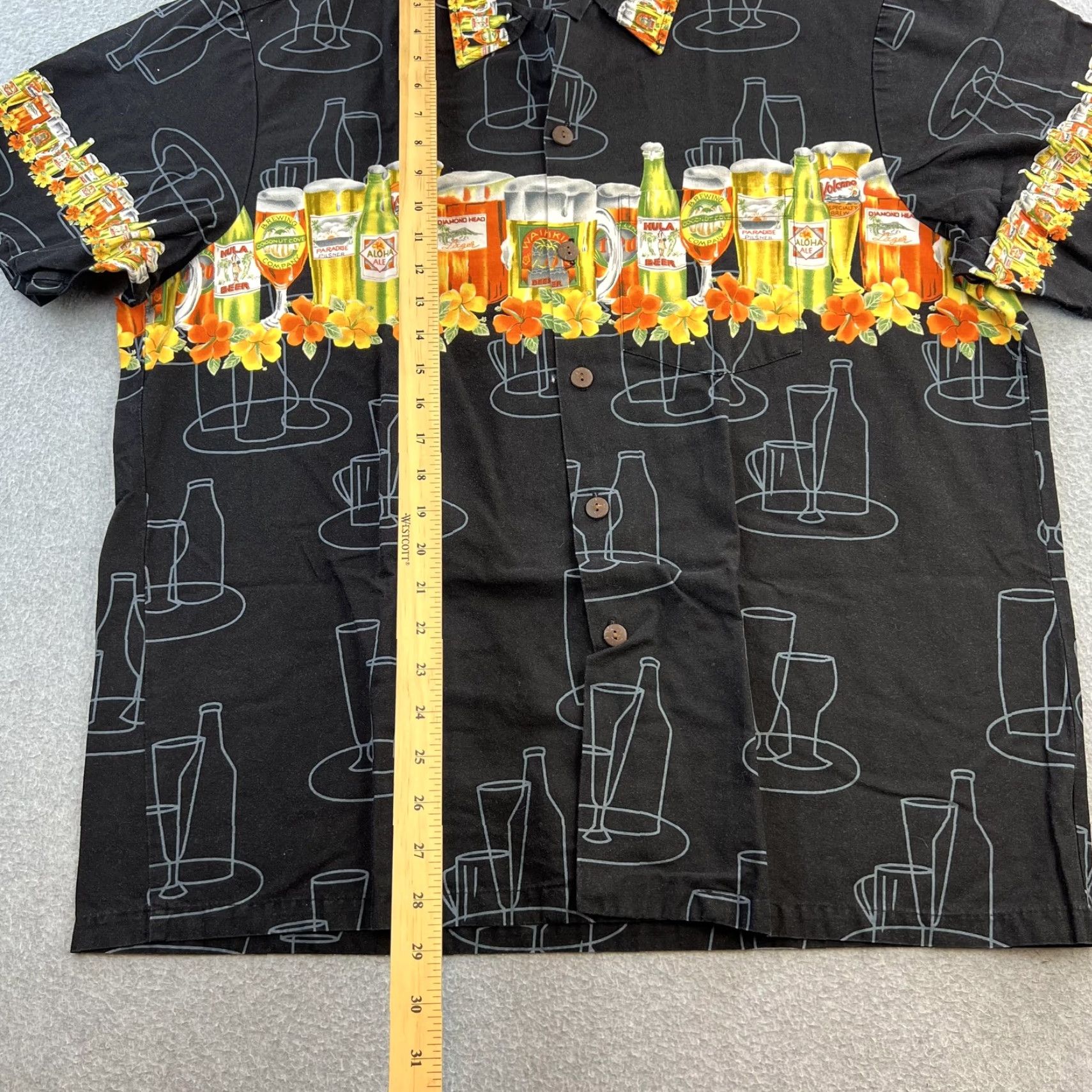 Hilo Hattie VINTAGE Hilo Hattie Shirt Mens XL Black Hawaiian Beer Bottles Novelty Aloha Party Print Shirt Size US XL / EU 56 / 4 - 3 Thumbnail