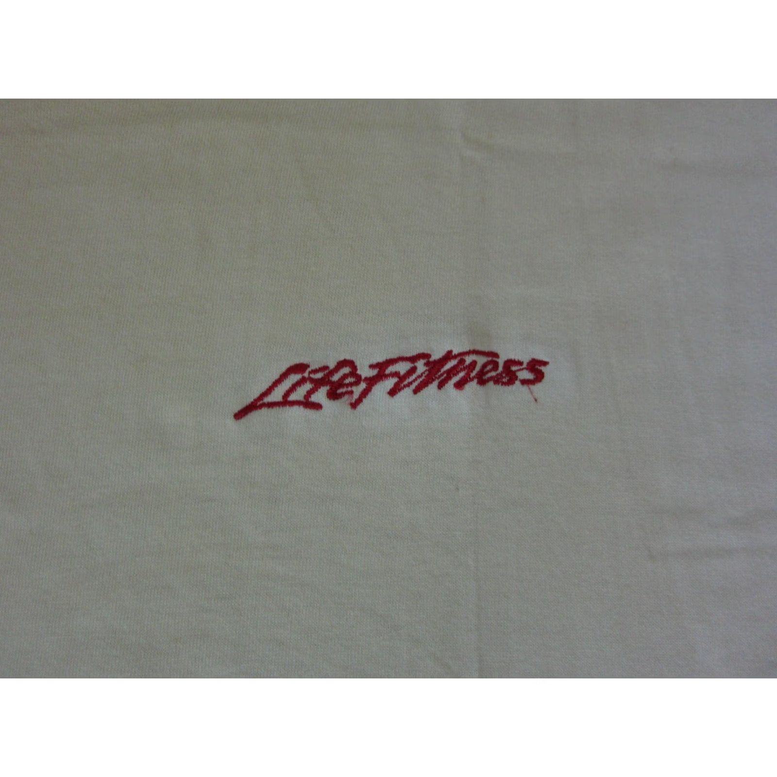 Fruit Of The Loom VINTAGE Fruit of the Loom Shirt Mens XL White Life Fitness Made USA T-Shirt 80s 90s Classic School Crew Neck Short Sleeve Jersey Solid Size US XL / EU 56 / 4 - 3 Thumbnail