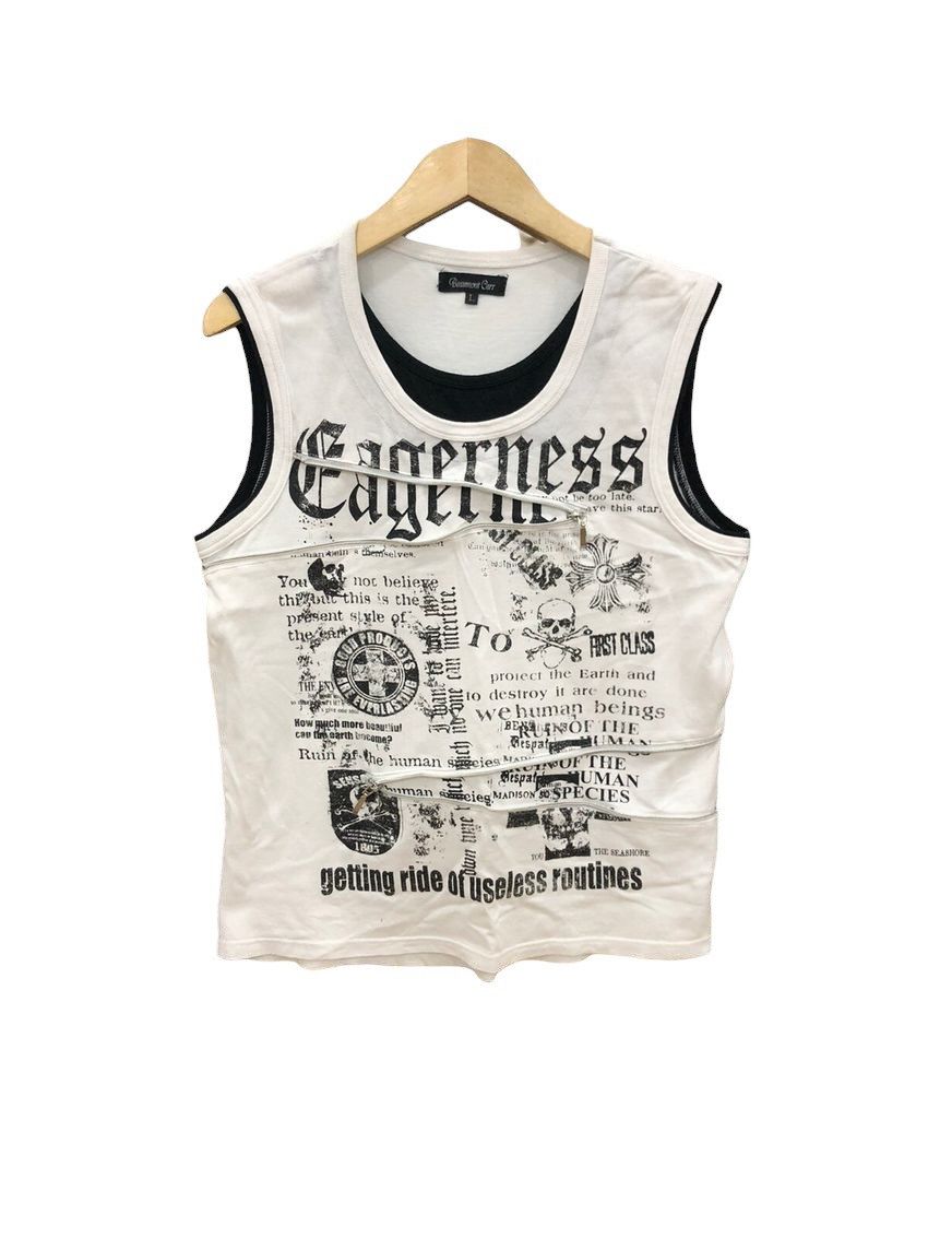 20471120 Y2k beaumont carr poem skull cross bondage zipper tanktop Size US M / EU 48-50 / 2 - 1 Thumbnail