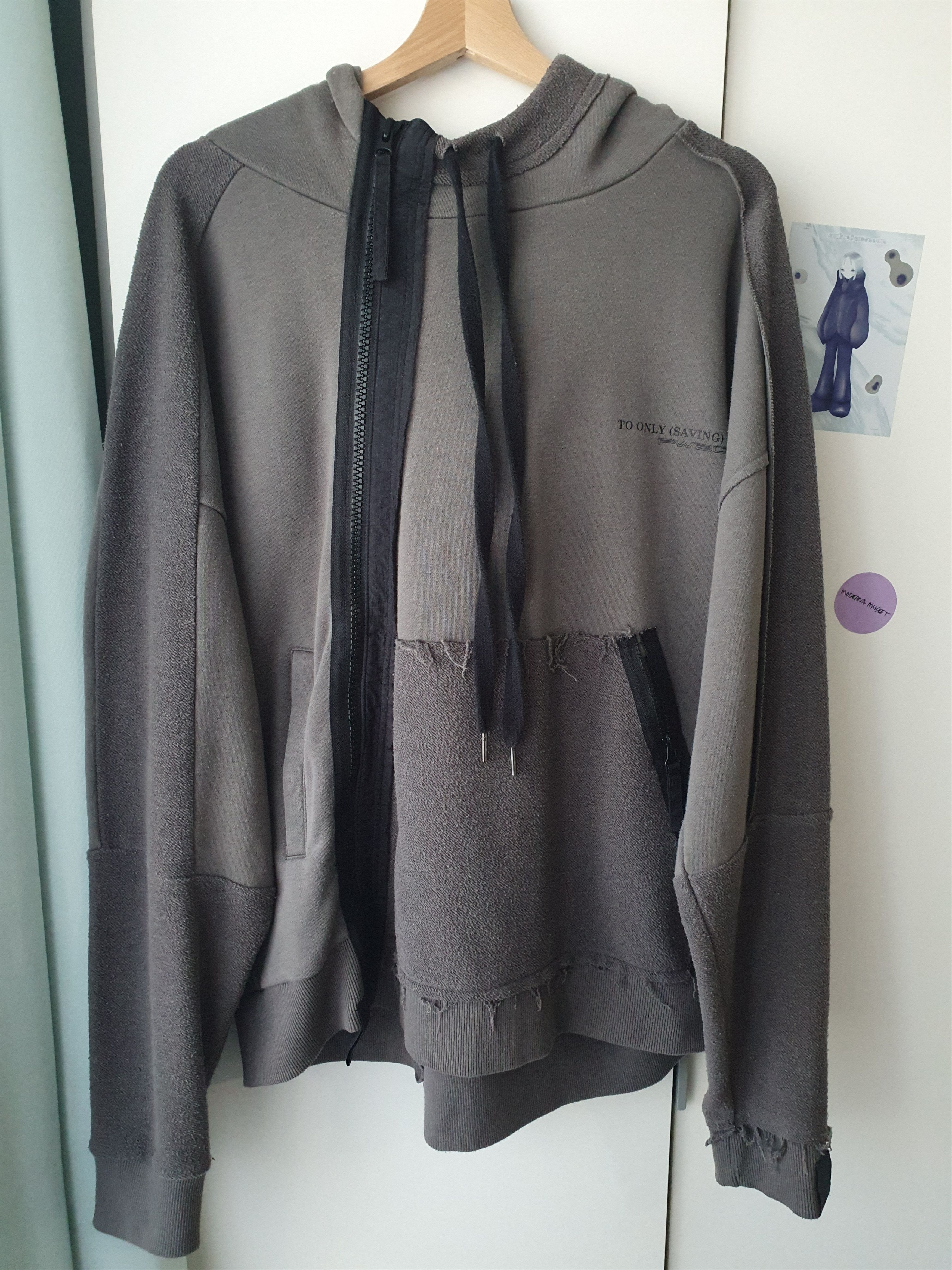 image of Guerrilla Group Oversized Hoodie 20F-Th01-Gr in Grey, Men's (Size Small)