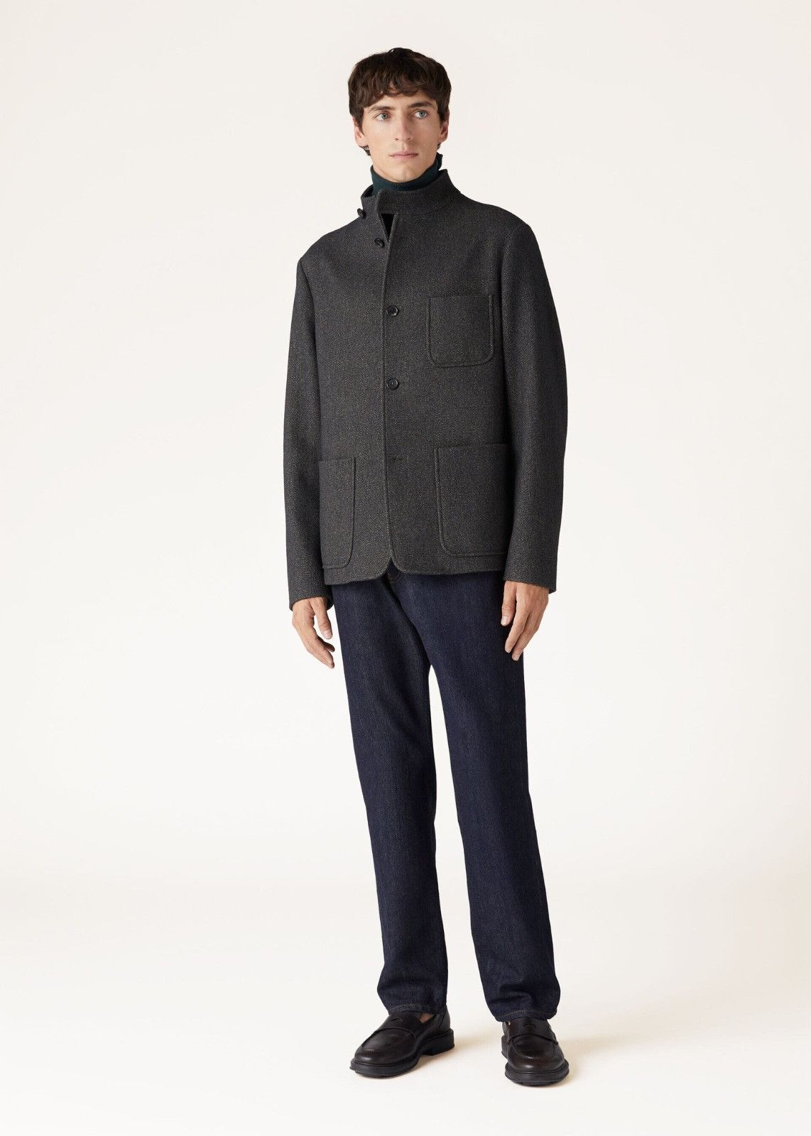 Loro Piana o1srvl11e0225 FAO0642 Toin Cotton Wool Jacket in Dark Grey Size US L / EU 52-54 / 3 - 6 Thumbnail