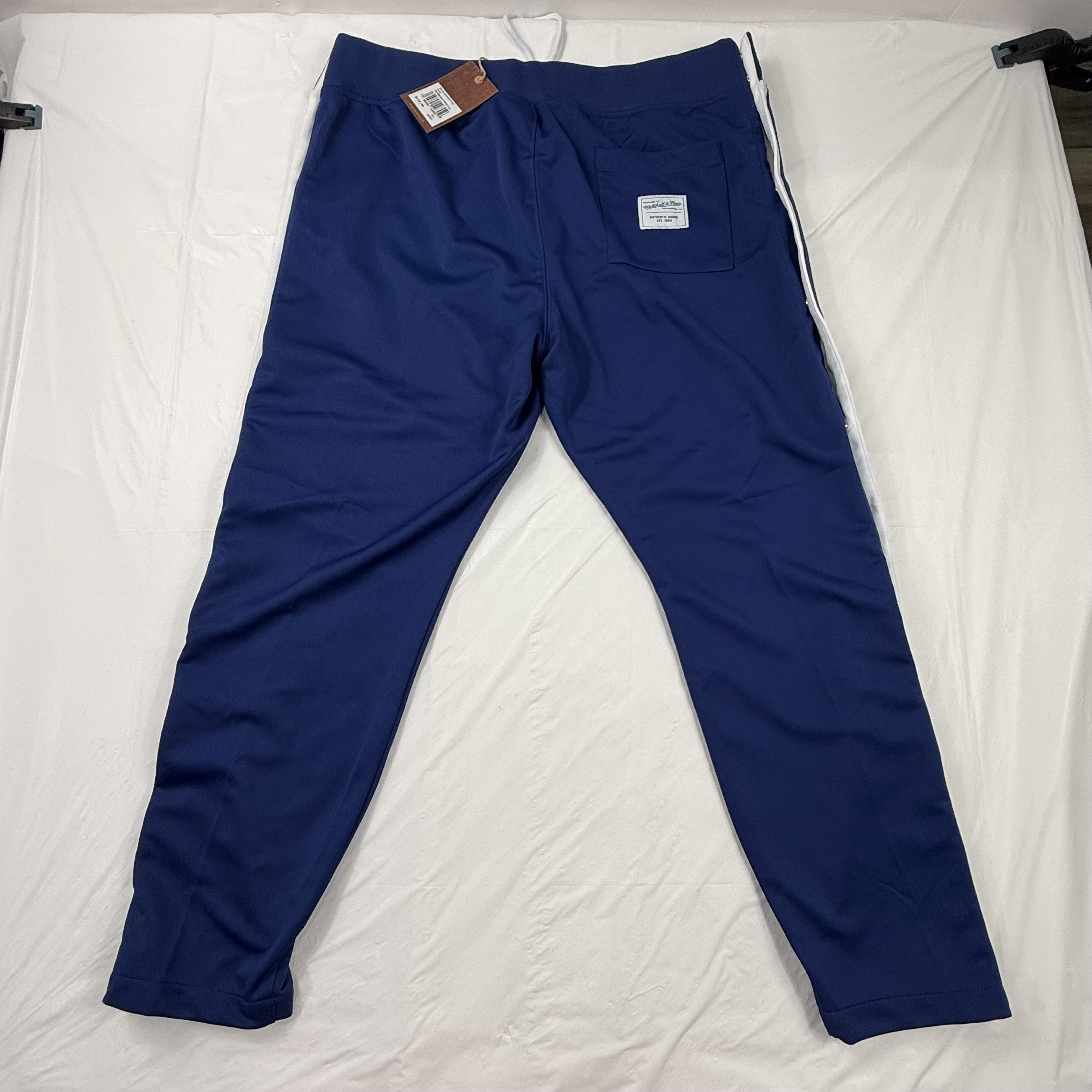 Mitchell & Ness Mitchell & Ness Mens Navy Blue Snap Warm Up Track Pants 2XL Size US 40 / EU 56 - 2 Thumbnail