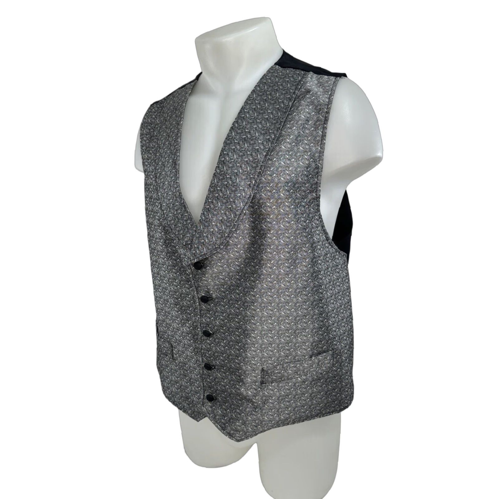 Vintage WAH MAKER FRONTIER Western Shiny Hash XL Vest EXCELLENT Size US XL / EU 56 / 4 - 1 Thumbnail