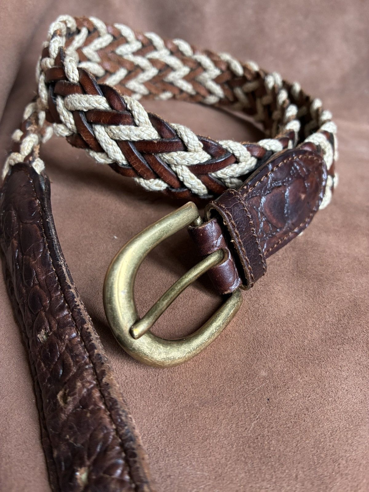 Ermenegildo Zegna ERMENEGILDO ZEGNA braided leather and cord belt Size 34 - 4 Thumbnail
