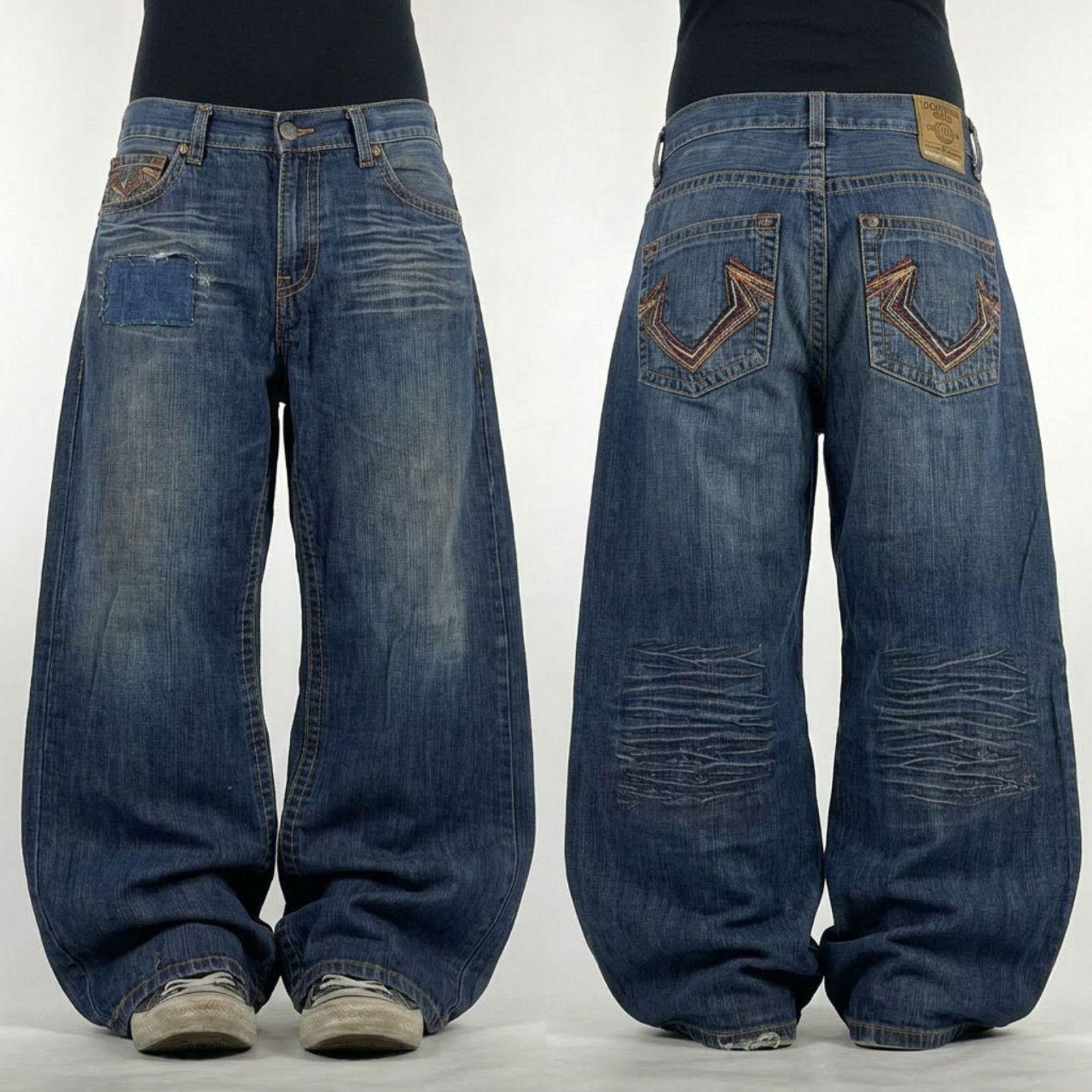 Diesel Diesel X Adidas Adi-Ybo 28x30 Blue Denim Jeans Wide-leg