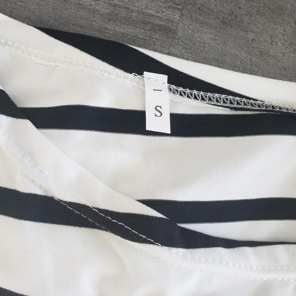Designer White Black Striped Shoulder Strapped Mini Size S / US 4 / IT 40 - 3 Thumbnail