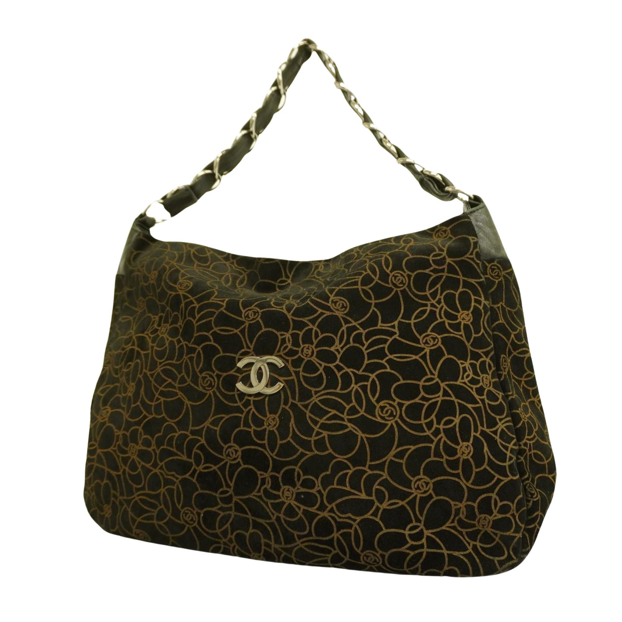 image of Chanel Camellia Shopper in Black, Women's