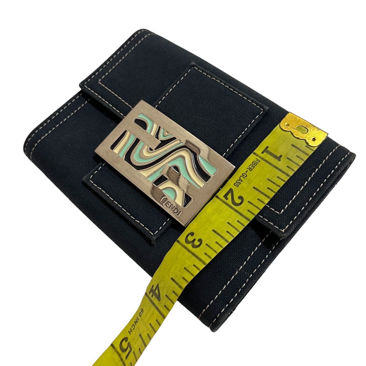 Fendi Authentic Fendi Roma Dark Blue Canvas Wallet Size ONE SIZE - 12 Thumbnail