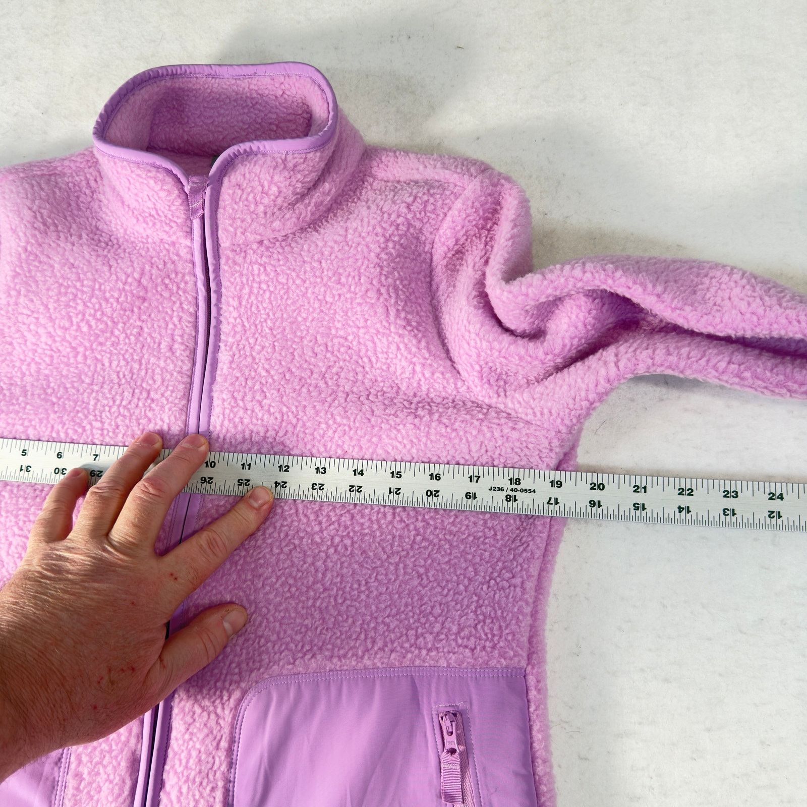 Talbots T by Talbots Petite P High-Low Sherpa Jacket Purple Fleece Size XS / US 0-2 / IT 36-38 - 7 Thumbnail