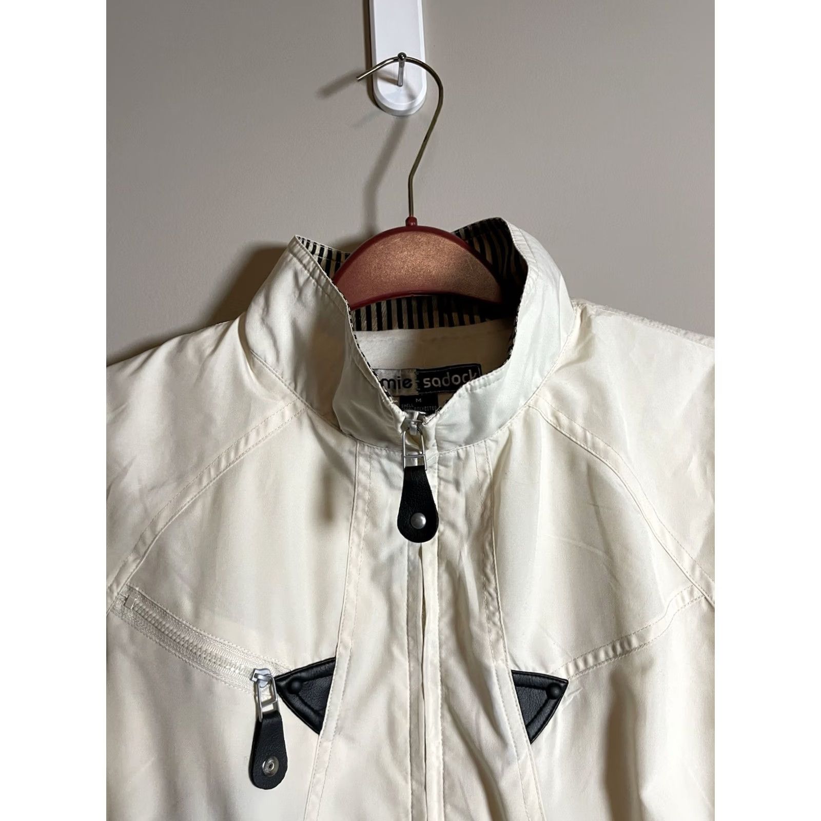 Vintage Jamie Sadock Jacket Womens M White Full Zip Pockets Removable Sleeves Basic Activewear Athleisure Golf Size M / US 6-8 / IT 42-44 - 2 Thumbnail