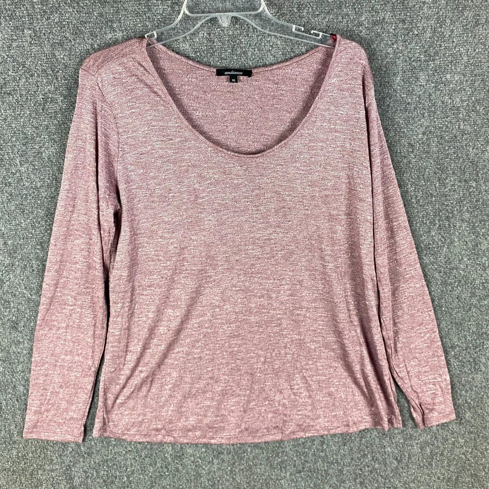 Other Ambiance Top Women's XL Long Sleeve Burgundy Rayon Blend Size XL / US 12-14 / IT 48-50 - 1 Thumbnail