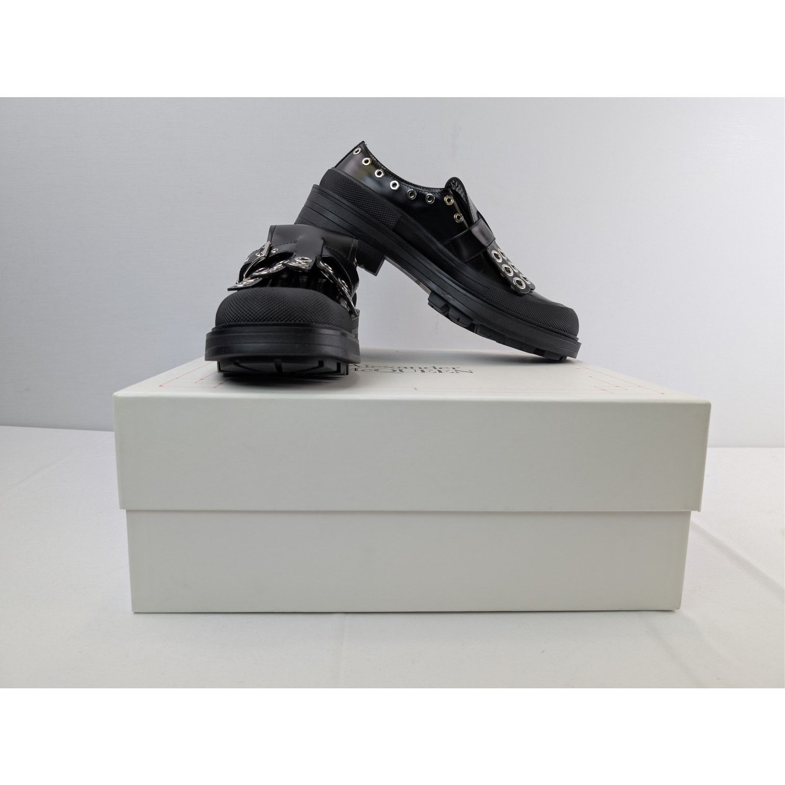 Alexander McQueen o1rshd1 Monk Strap Boxcar Hardware Shoe Tread Boots in Black Size US 11 / EU 44 - 18 Thumbnail