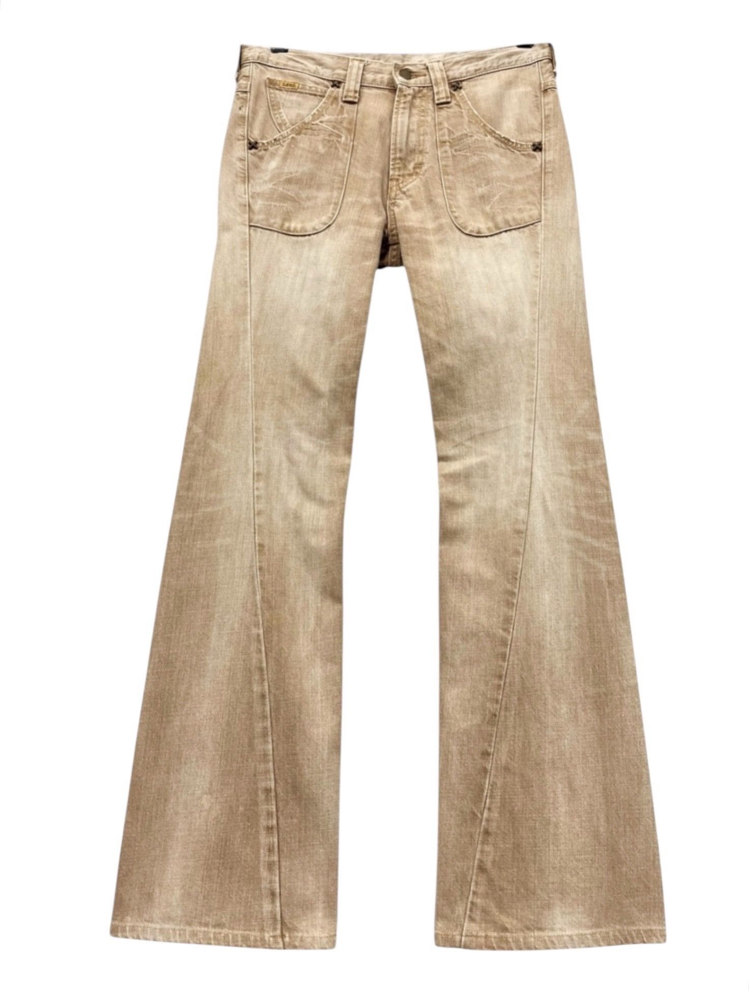 Lee FYE🔥MR LEE RIDERS Off Brown Twist Leg Flare Denim Jeans Size US 28 / EU 44 - 2 Thumbnail