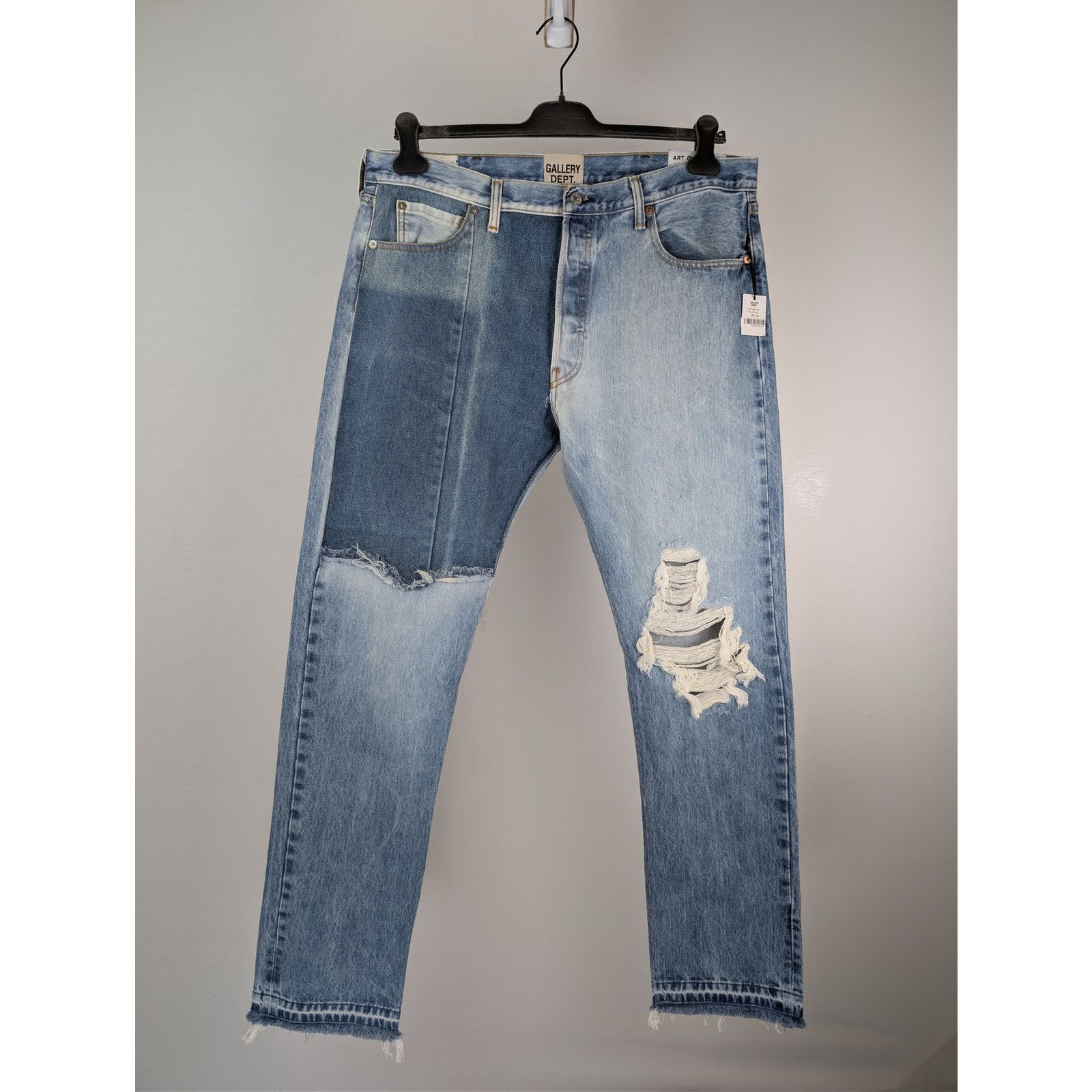 Gallery Dept. o1rshd1 Ken slim-fit paneled distressed denim jeans in blue Size US 36 / EU 52 - 1 Thumbnail