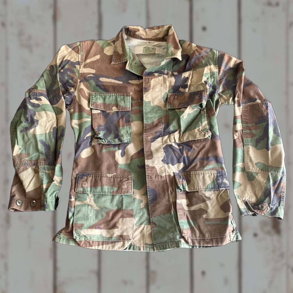 Vintage VINTAGE Camouflage Woodland Camo Jacket Coat Combat S Army Military 90s y2k Size US S / EU 44-46 / 1 - 1 Thumbnail