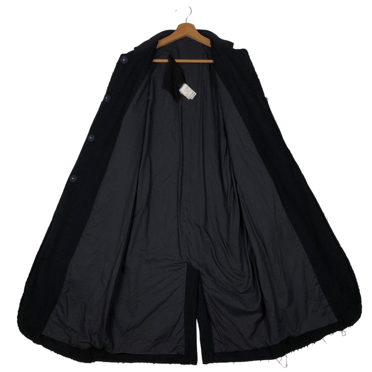Japanese Brand 🔥Rich Black Long Jacket Fly Coats Kitsune Made in Italy Size US M / EU 48-50 / 2 - 12 Thumbnail