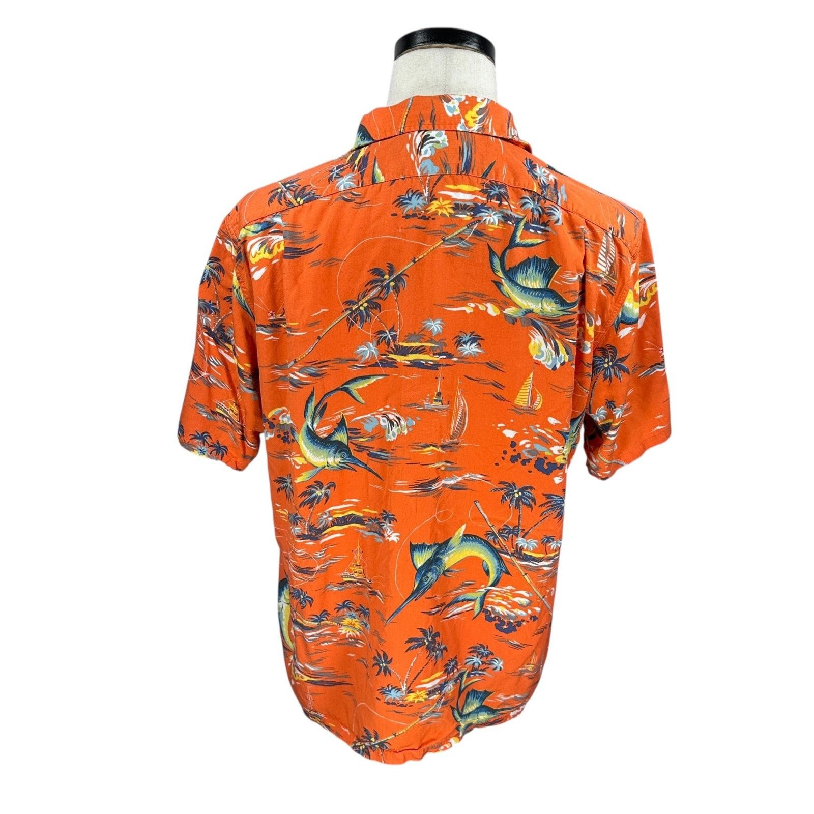 Polo Ralph Lauren VTG Polo Ralph Lauren Shirt Mens Large Orange Fish Boat Camp Size US L / EU 52-54 / 3 - 5 Thumbnail
