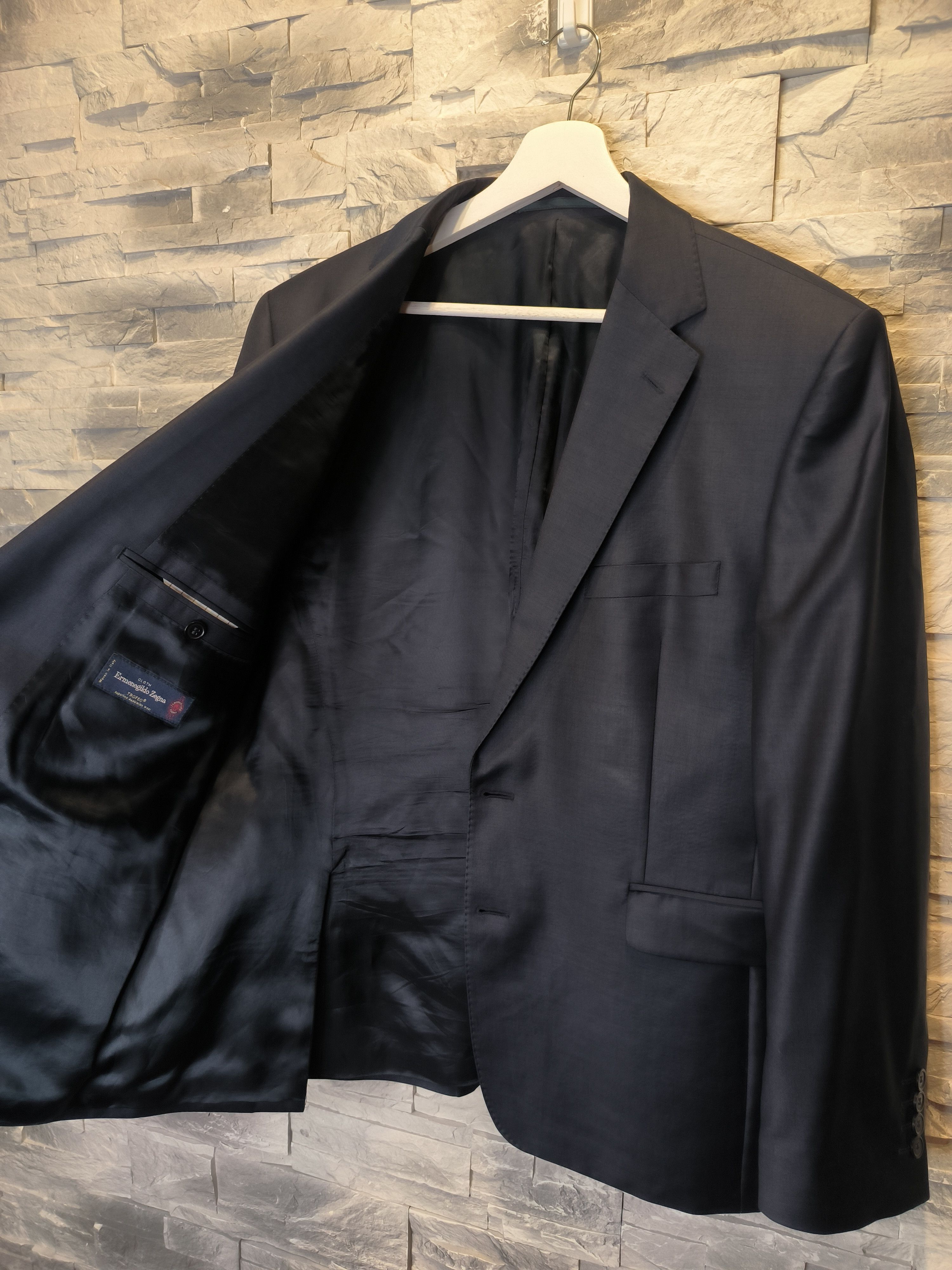 Ermenegildo Zegna Ermenegildo Zegna Suit Jacket Wool Navy Size 44R - 2 Thumbnail