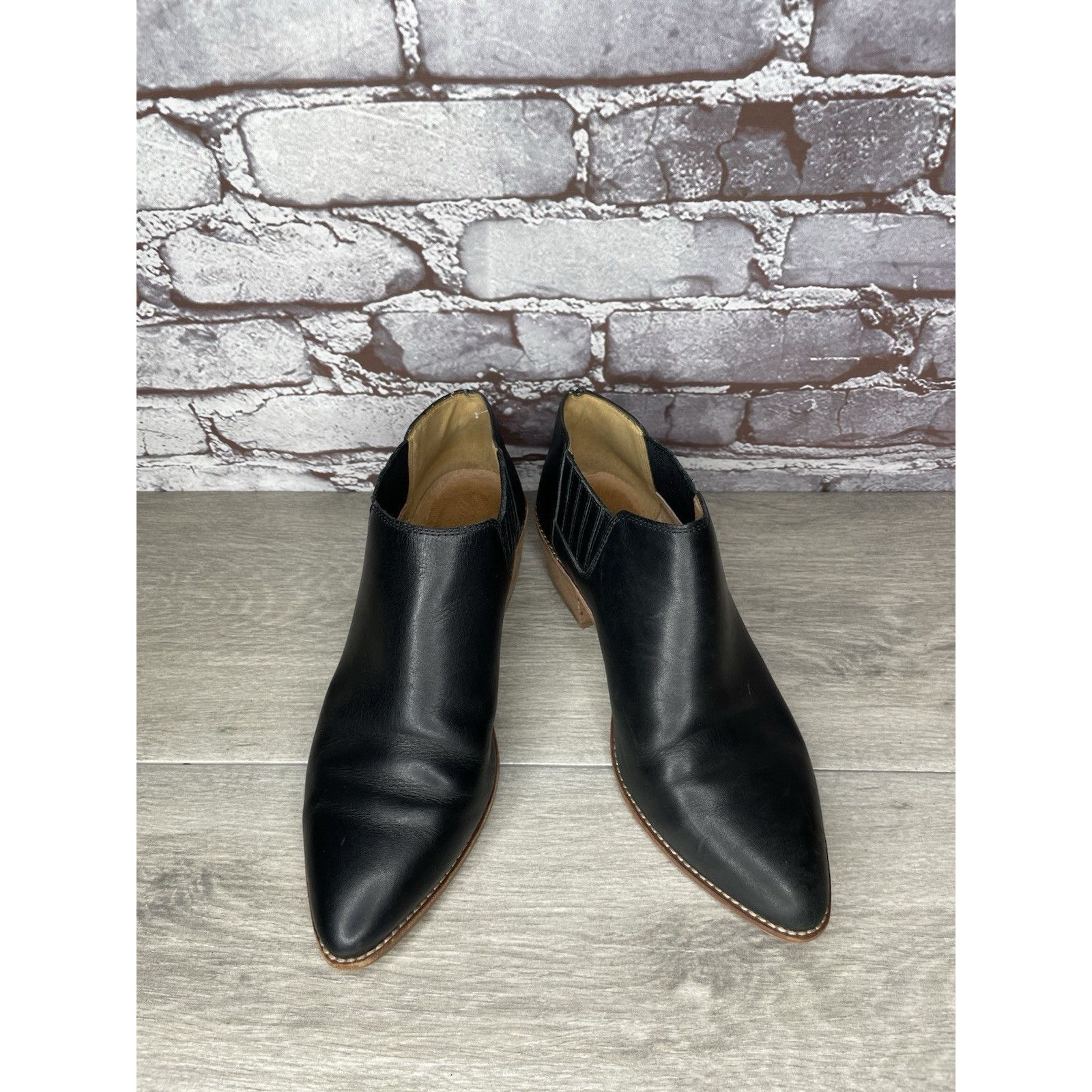 Madewell Madewell The Myles Black Leather Ankle Booties Heeled Boots Size US 8 / IT 38 - 14 Thumbnail