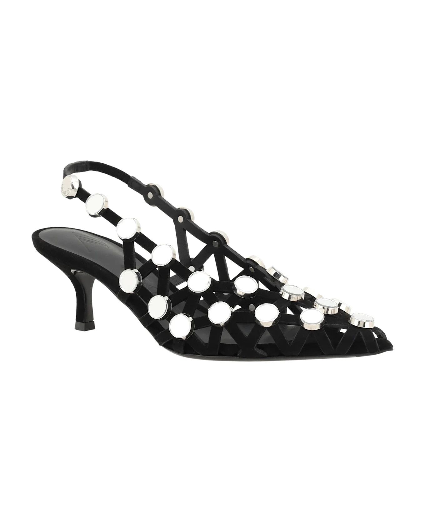 The Attico o1s22i1n0325 Grid Slingback Pumps in Black Size US 8 / IT 38 - 2 Thumbnail
