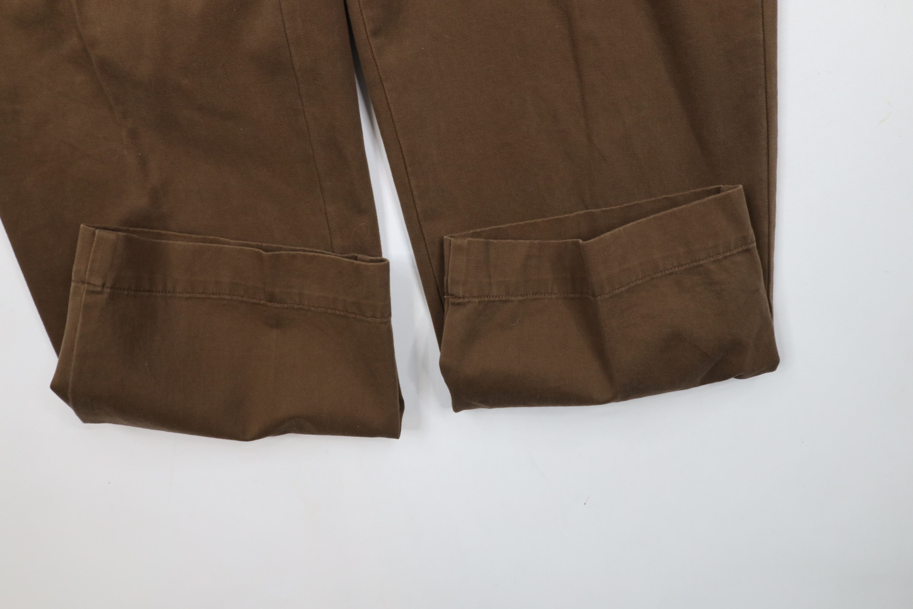 Ralph Lauren × Vintage Vintage 90s Ralph Lauren Wide Leg Chino Pants Brown Cotton Size US 36 / EU 52 - 6 Thumbnail