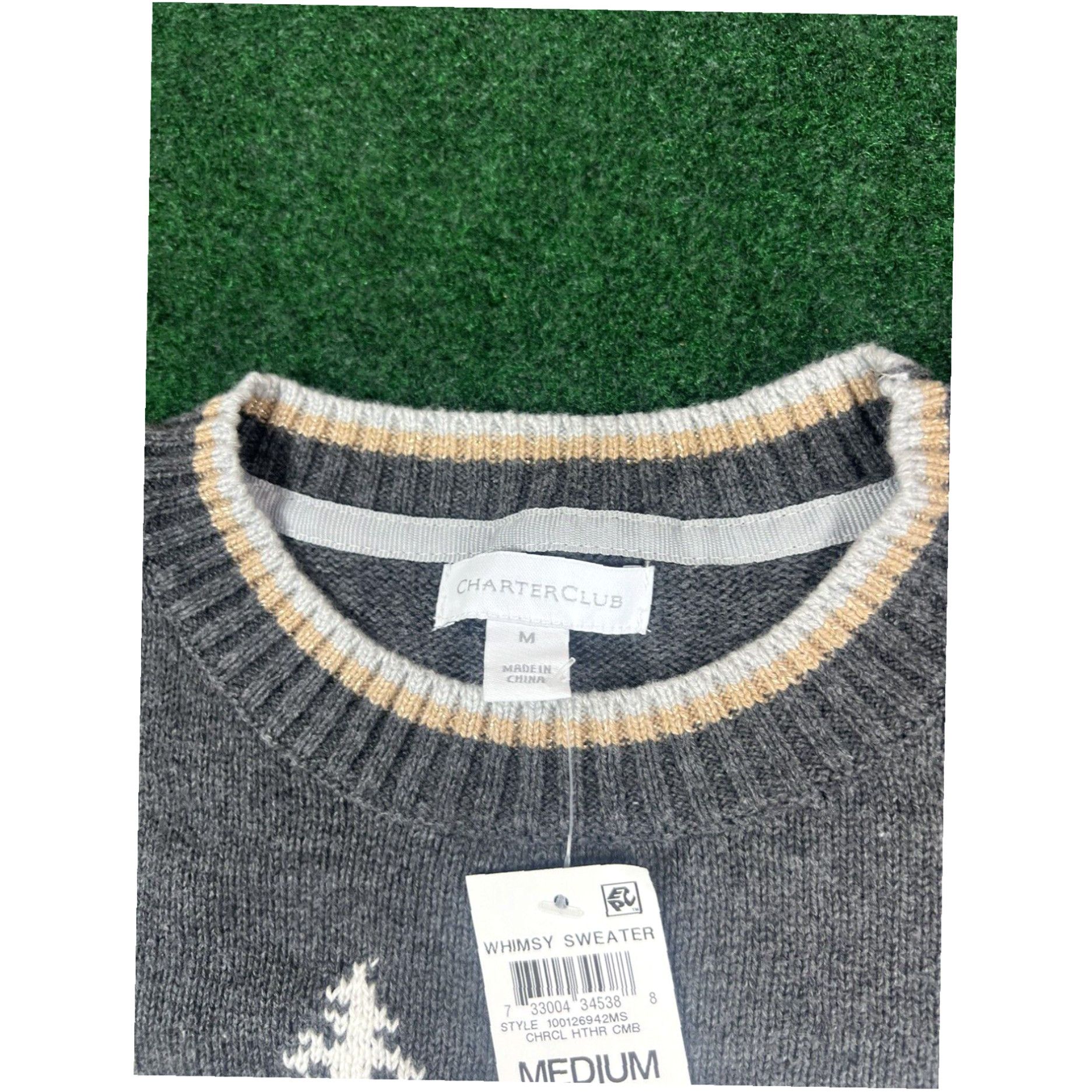 Charter Club Charter Club Whimsy Sweater Womens Size Medium Holiday Snow Reindeer New $59.50 Size M / US 6-8 / IT 42-44 - 6 Thumbnail